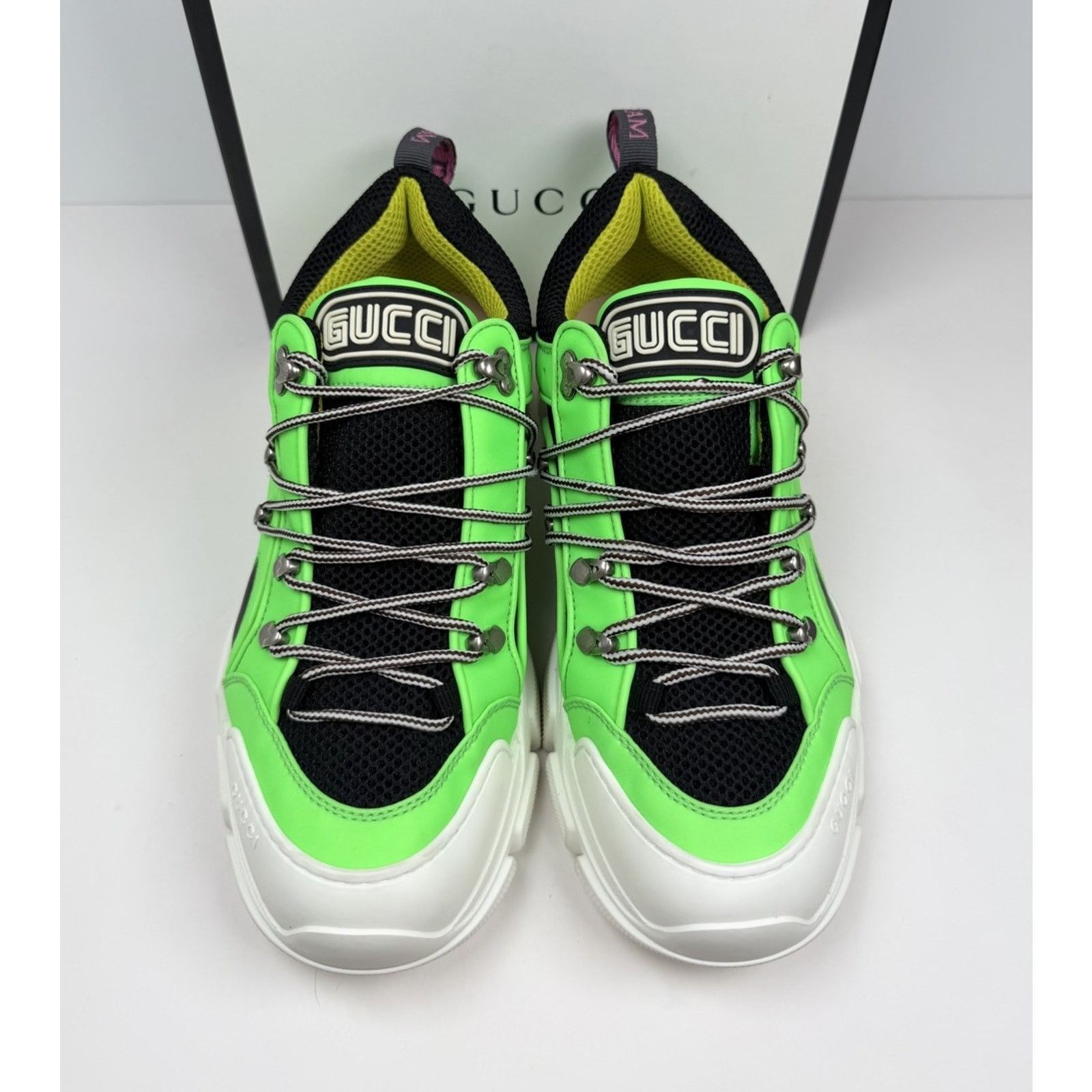 Gucci Size 10US - Gucci Flashtrek Neon Green Leather NEW Size US 10 / EU 43 - 3 Thumbnail