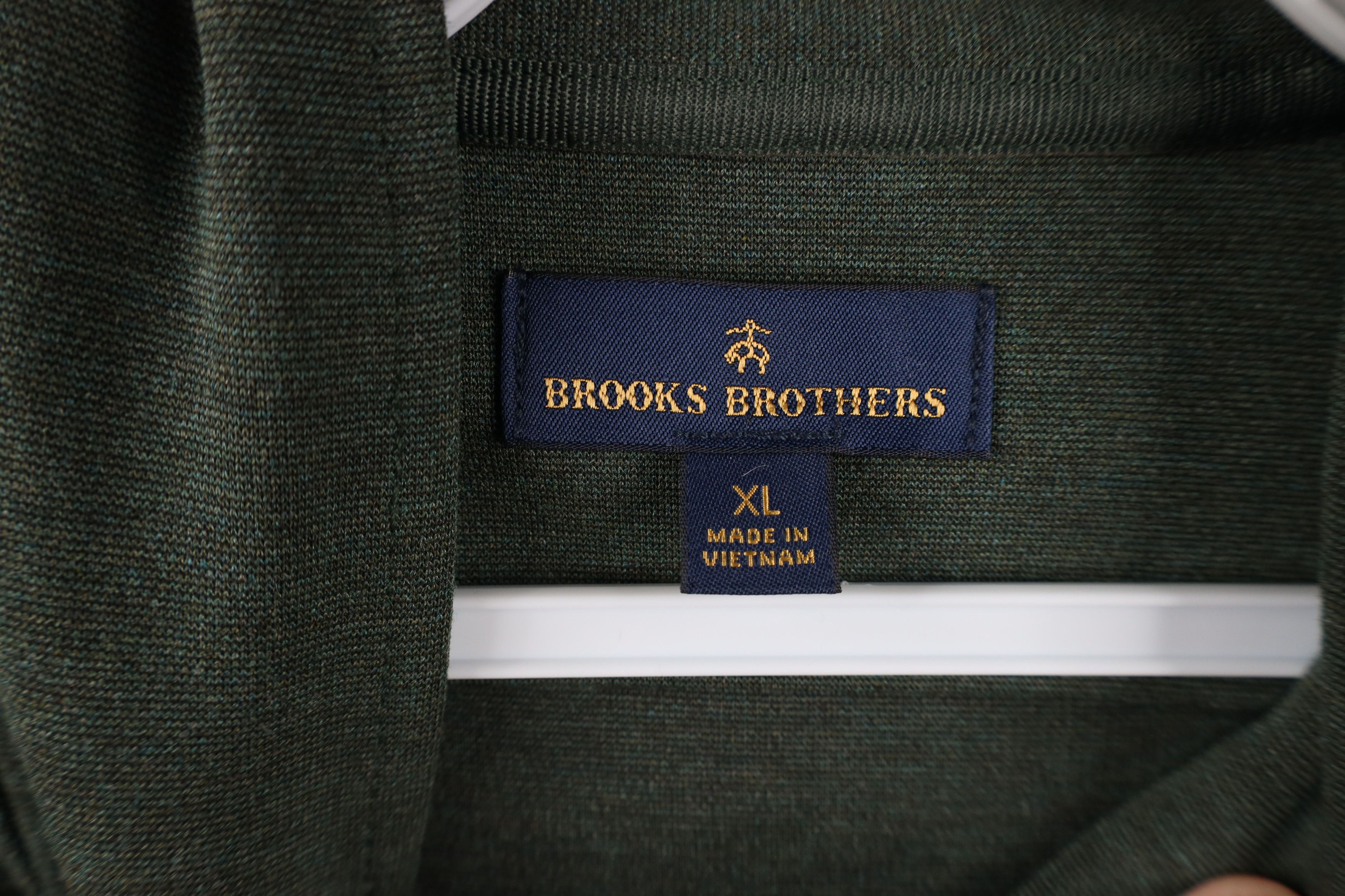 Brooks Brothers × Vintage Brooks Brothers Rayon Blend Knit Henley Sweater Green Size US XL / EU 56 / 4 - 5 Thumbnail
