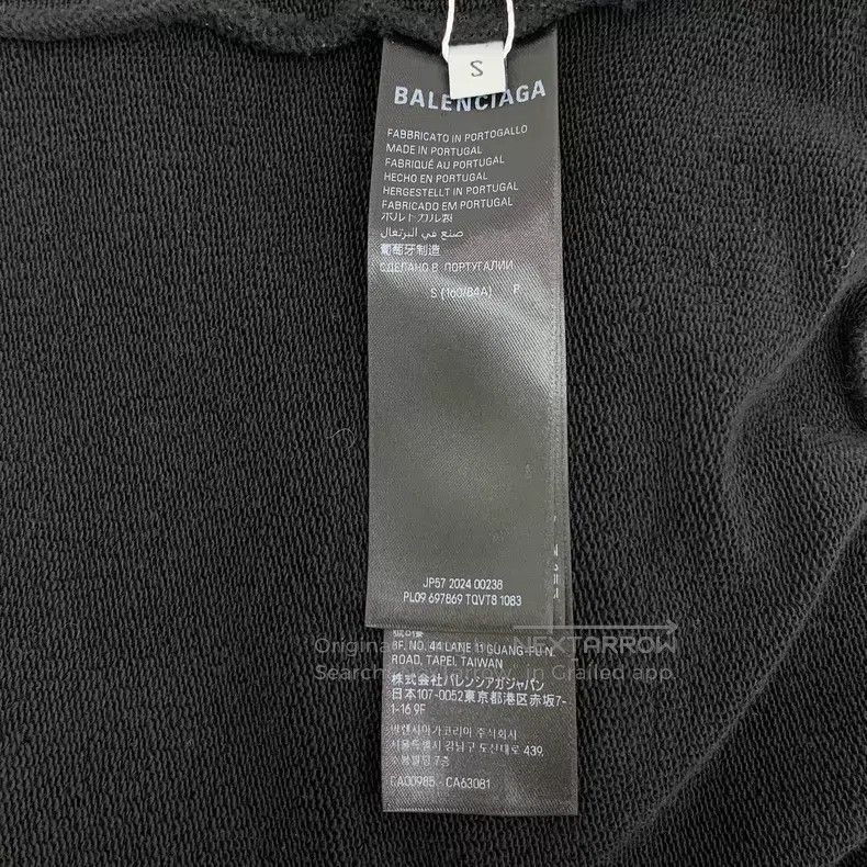 Balenciaga Balenciaga Black Logo Letter Printed Cotton Round Neck Lon Size US S / EU 44-46 / 1 - 6 Thumbnail