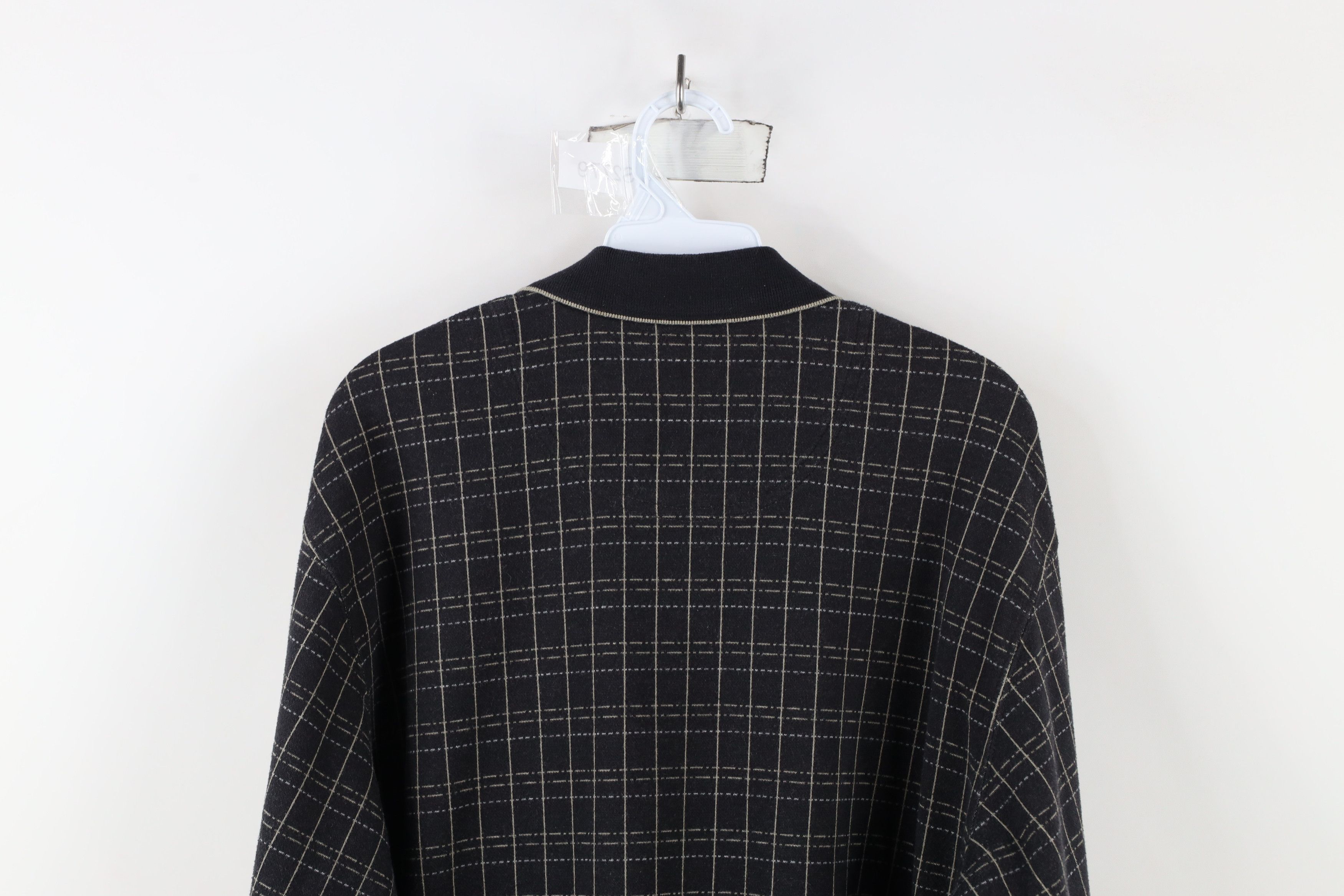 Vintage Vintage 90s Streetwear Checkered Knit Long Sleeve Rugby Polo Size US L / EU 52-54 / 3 - 10 Thumbnail