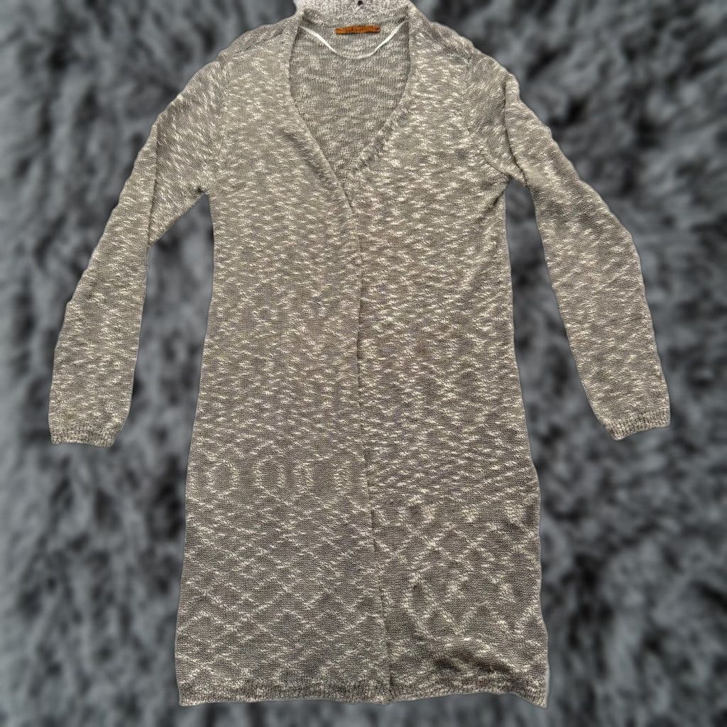 Vintage Belldini Open Front Sweater Duster Womens Size M Lagenlook Layering Cozy Cardigan Lightweight Gray Bohemian Fall Winter Spring Womens Size M / US 6-8 / IT 42-44 - 1 Thumbnail