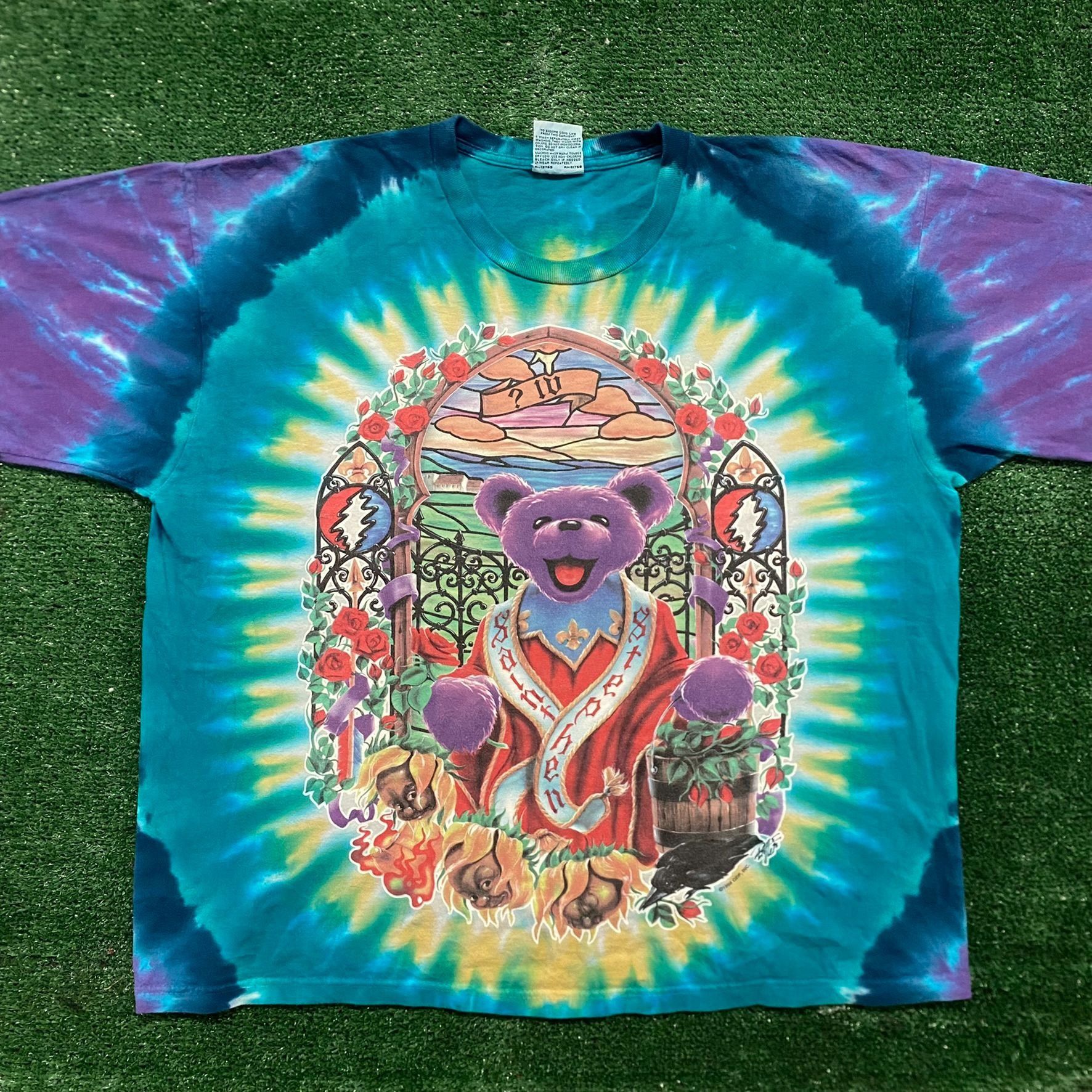 Vintage 90s Grateful Dead Saint Stephen Tie Dye Band Tee