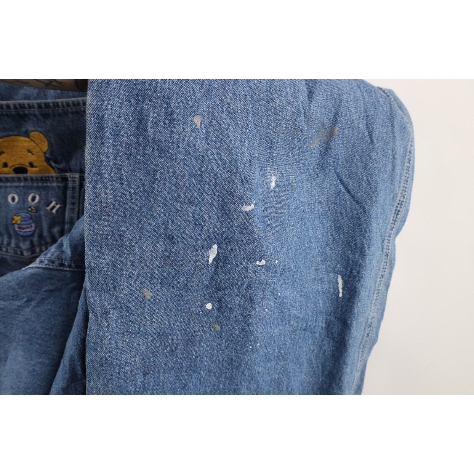 Disney × Vintage Vintage 90s Disney Distressed Winnie the Pooh Denim Overalls Size M / US 6-8 / IT 42-44 - 12 Thumbnail