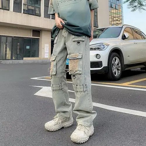 Japanese Brand Honoka x Mami Pockets Y2K Streetwear Ripped Jeans Size US 36 / EU 52 - 7 Thumbnail