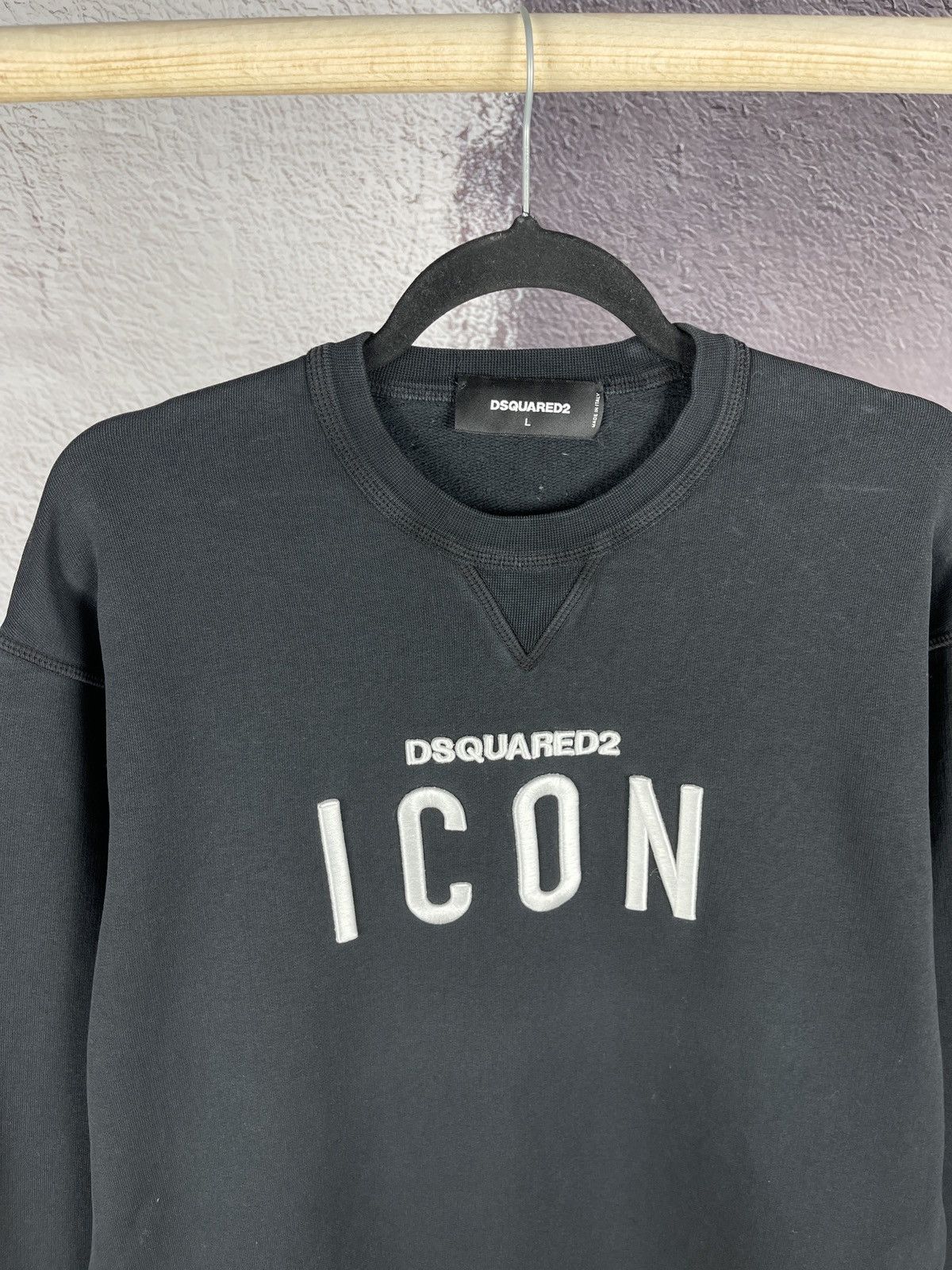 Dsquared2 Dsquared 2 Icon big embroidered logo black sweatshirt Size US L / EU 52-54 / 3 - 3 Thumbnail