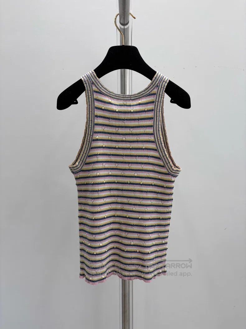 Chanel Chanel Knitted striped vest with colourful stripes Size XS / US 0-2 / IT 36-38 - 2 Thumbnail