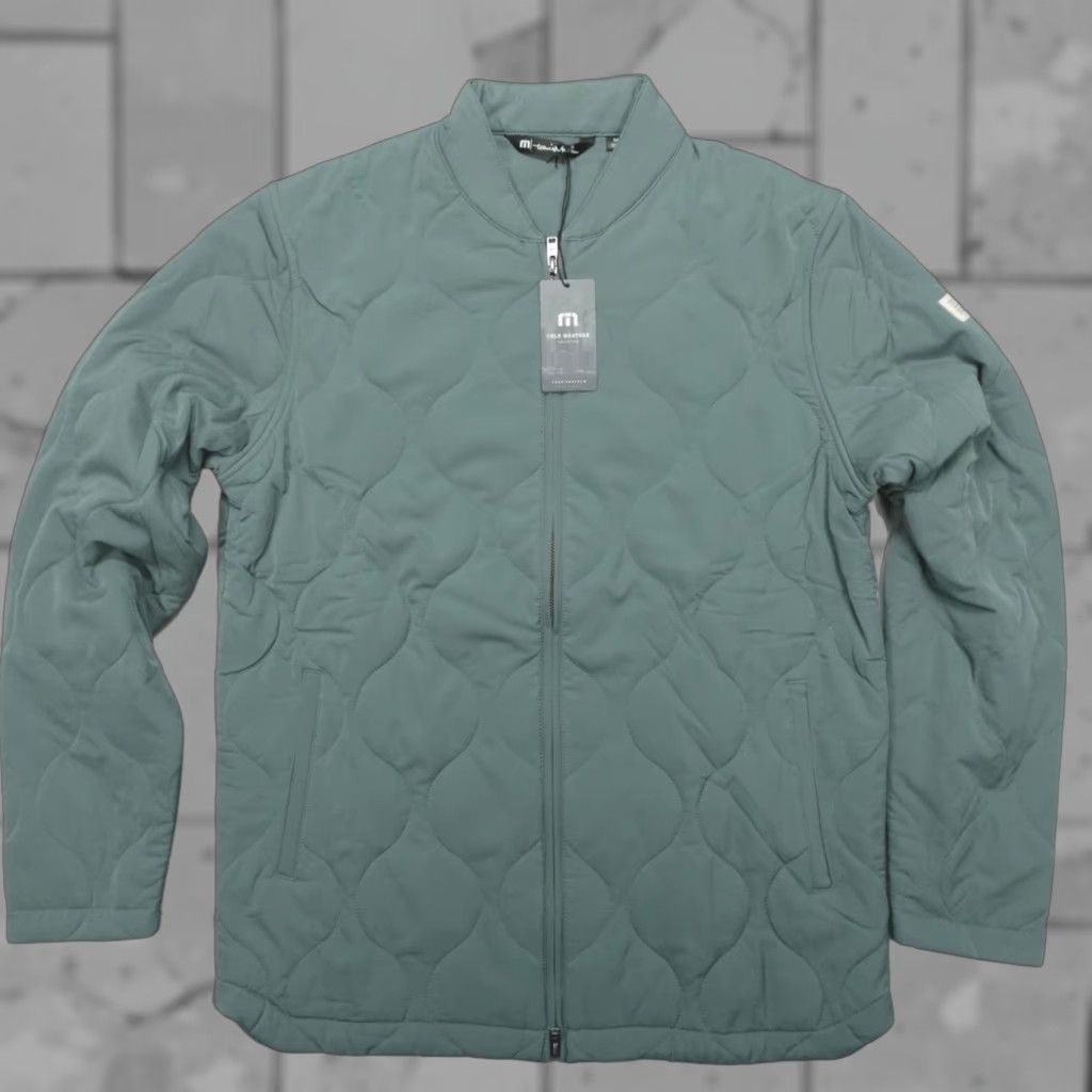 TravisMathew Travis Mathew Quilted Bomber Jacket Men's M Come What May Balsam Green Size US M / EU 48-50 / 2 - 1 Thumbnail