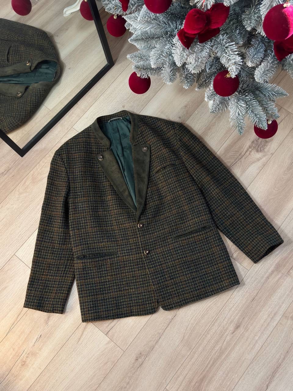 Harris Tweed Julius Lang x Harris Tweed Jacket Blazer Wool Houndstooth Size 46R - 1 Thumbnail