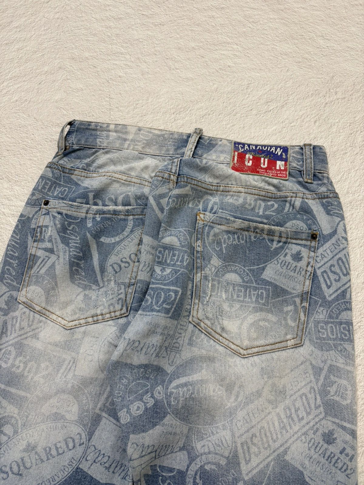 Dsquared2 2000s Dsquared distressed fullprint denim pants y2k style Size US 30 / EU 46 - 9 Thumbnail