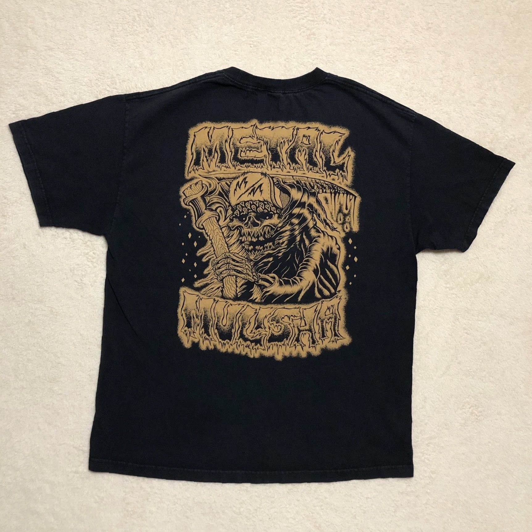 Metal Mulisha VINTAGE Metal Mulisha T-Shirt Creeper Graphic Print Black XL Mens Size XL Crew Neck Short Sleeve Skull Grim Reaper Logo US Vintage Y2K Size US XL / EU 56 / 4 - 3 Thumbnail