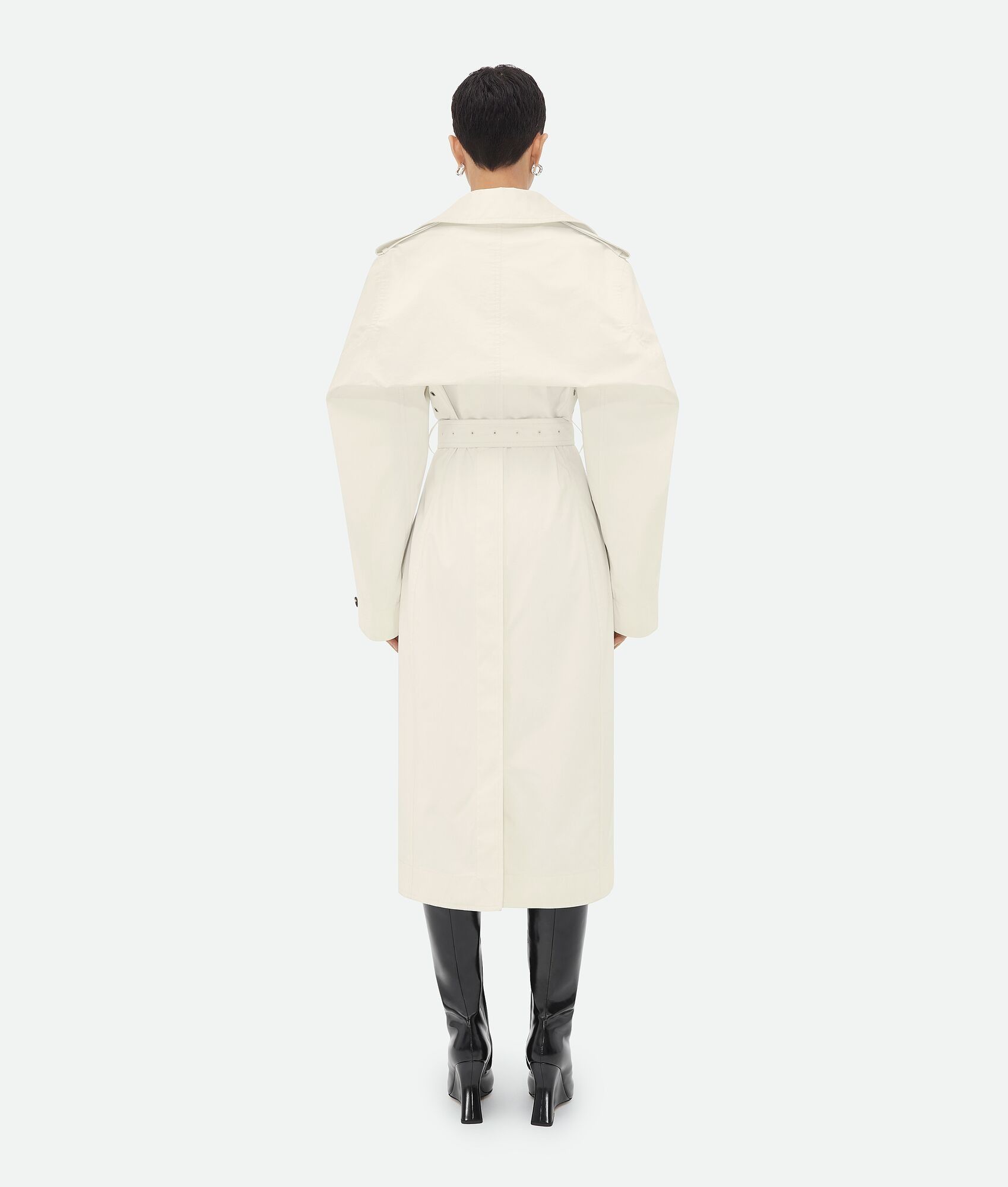 Bottega Veneta o1bcso1str0225 Coated Cotton Coat in Chalk Size M / US 6-8 / IT 42-44 - 3 Thumbnail
