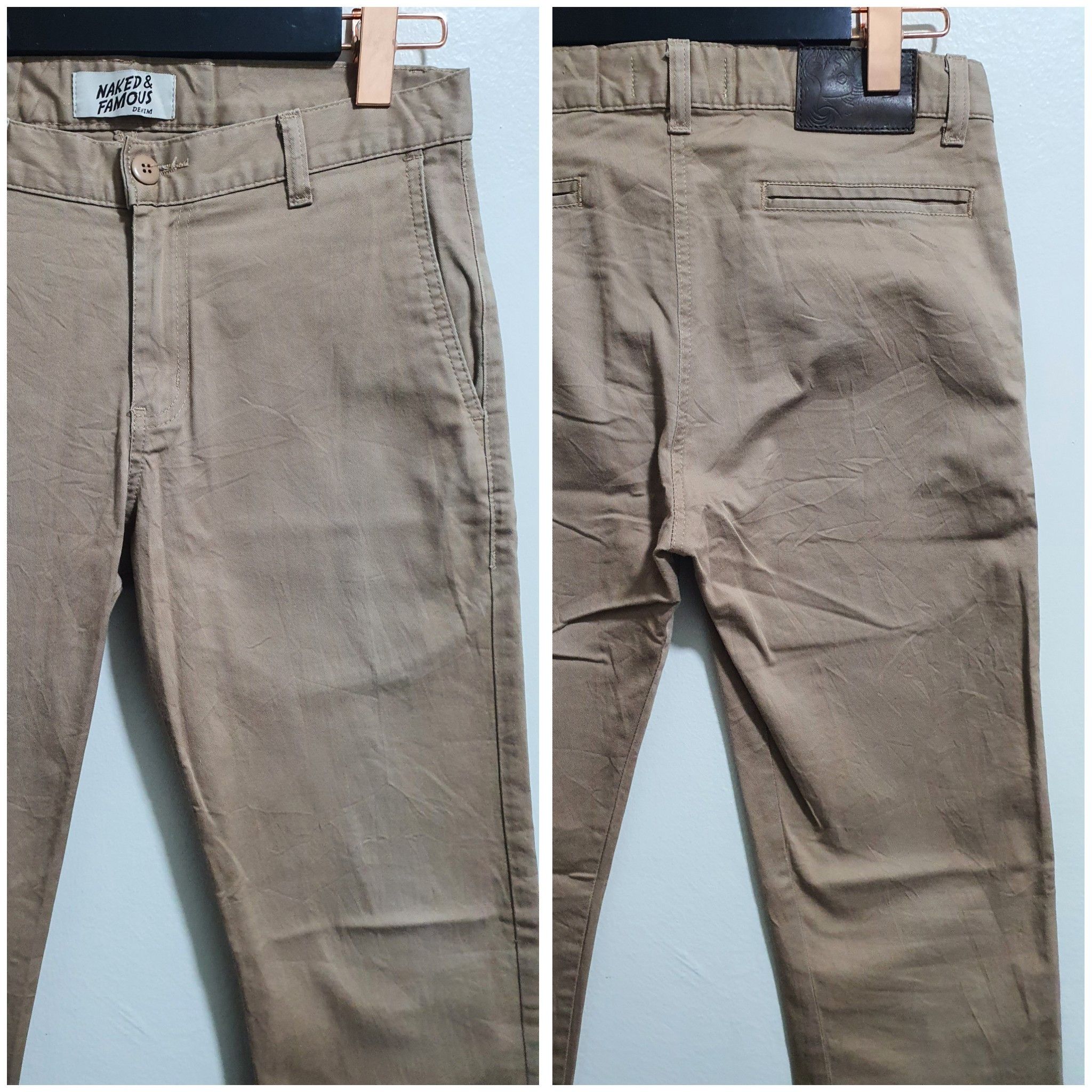 Naked & Famous NAKED & FAMOUS 30”/35” BEIGE ANKLE PANTS Size US 30 / EU 46 - 3 Thumbnail