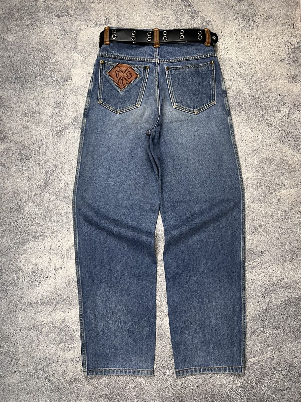 Yves Saint Laurent Yves Saint Lauren Leather Pocket Jeans Size 35" - 8 Thumbnail