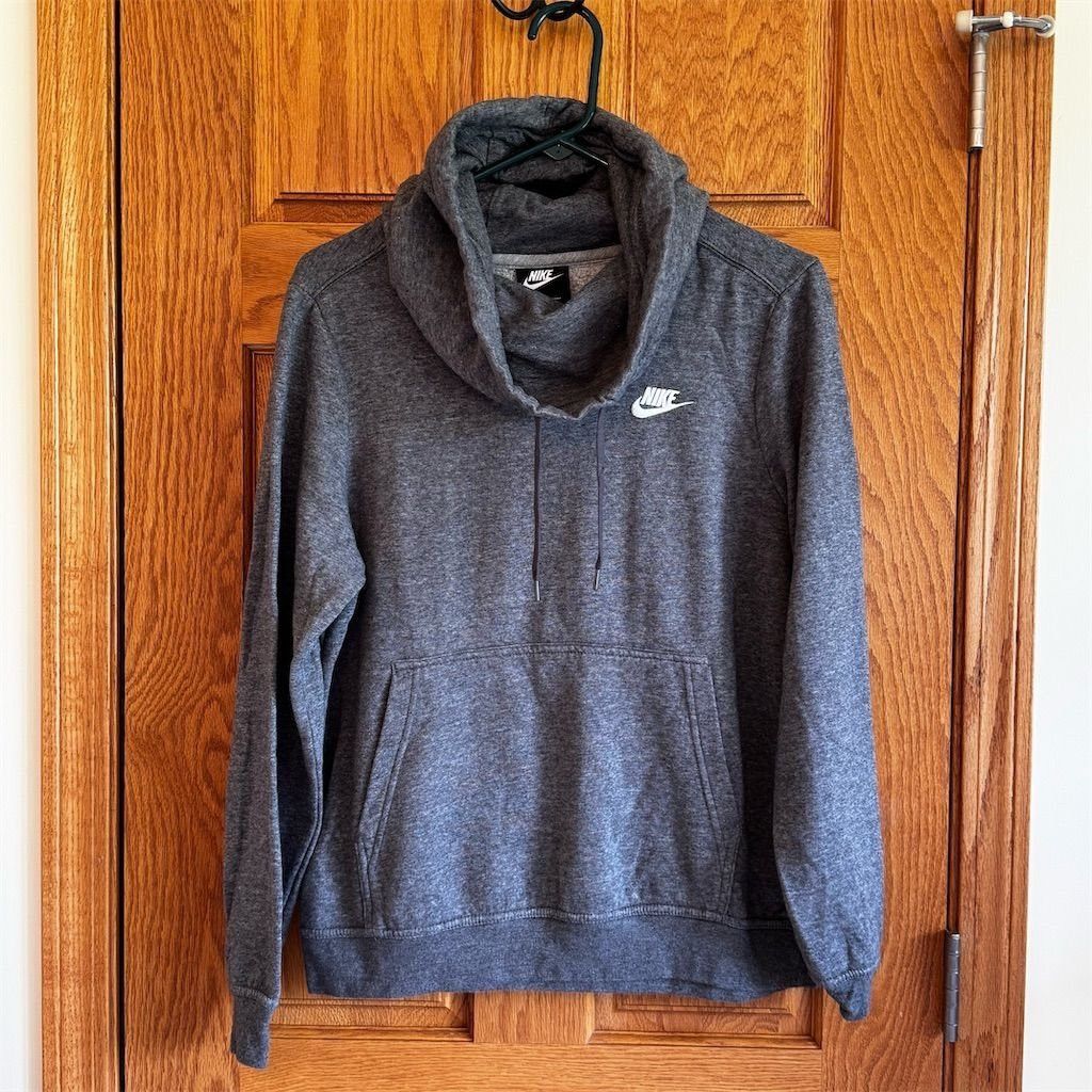 Nike Nike Women's Cowl Neck Hoodie Gray Size M Long Sleeve Casua Size M / US 6-8 / IT 42-44 - 1 Thumbnail