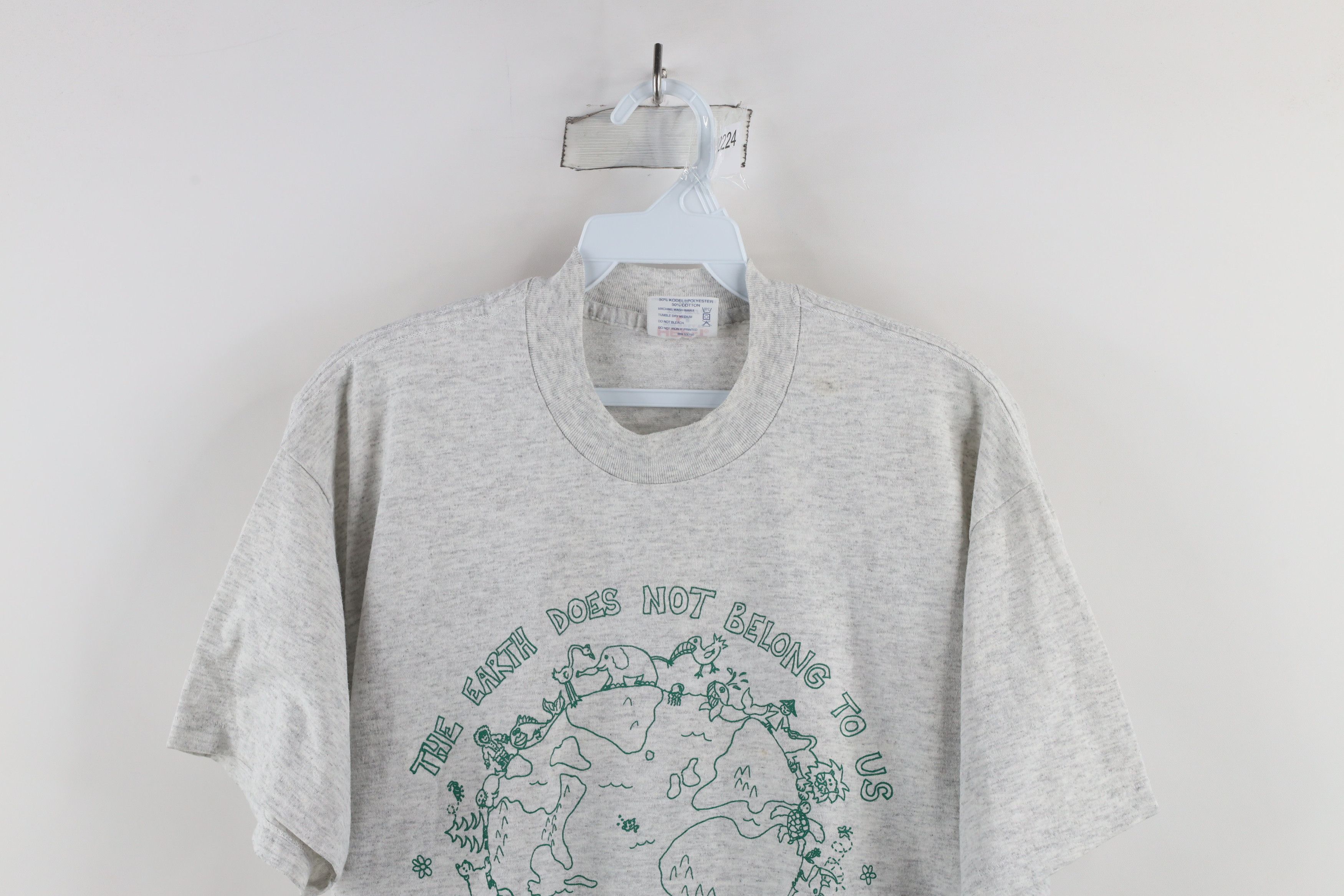 Vintage Vintage 90s Streetwear Earth Day Nature T-Shirt Gray USA Size US XL / EU 56 / 4 - 2 Thumbnail