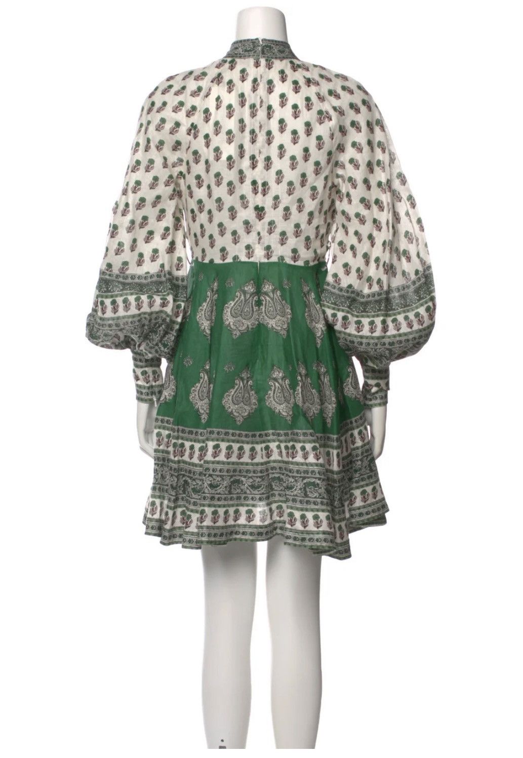 Zimmermann Zimmerman green and white paisley mini dress Size XS / US 0-2 / IT 36-38 - 3 Thumbnail