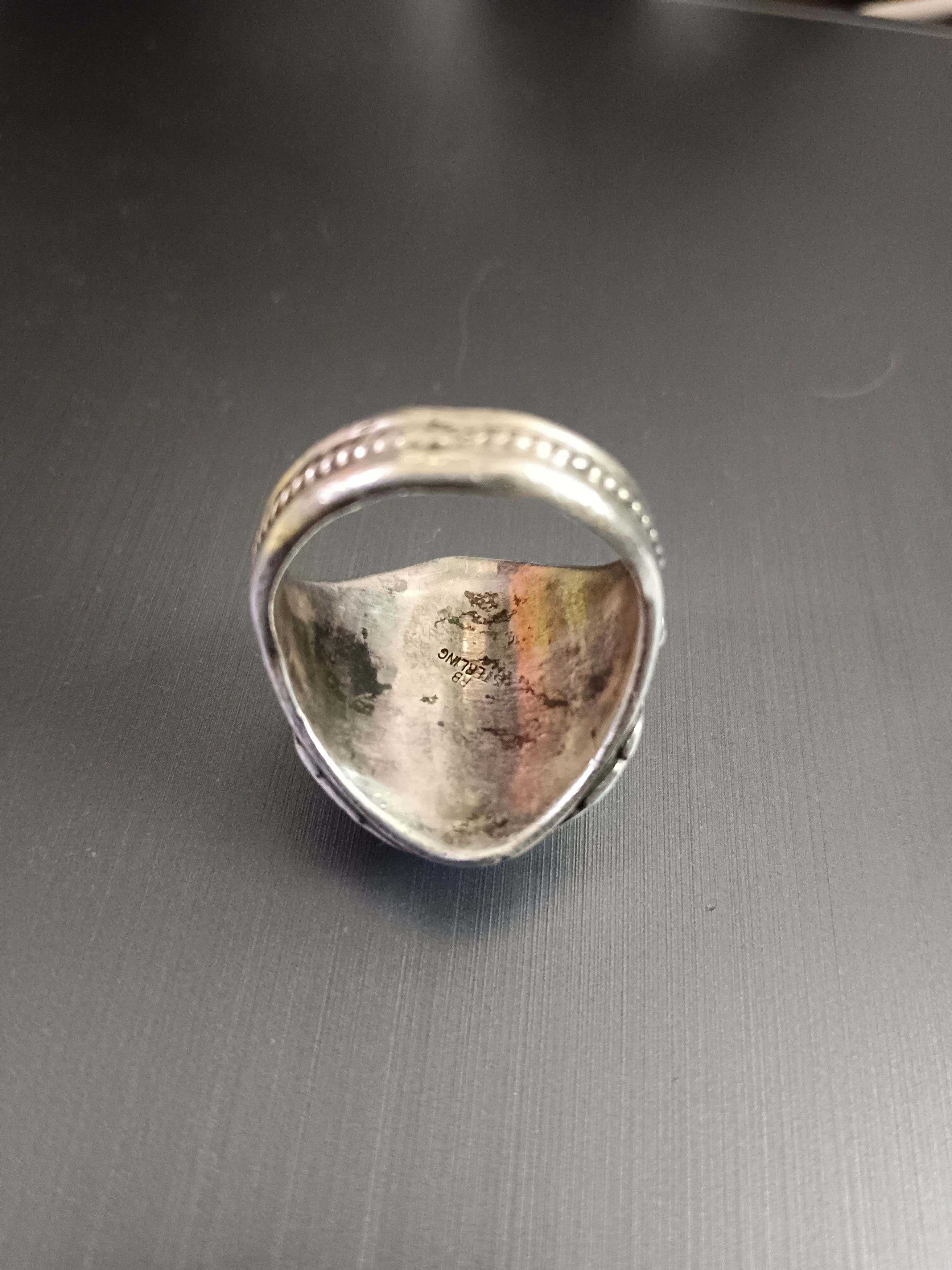 Sterling Silver × Vintage STERLING SILVER NAVAJO SIGNED RB TURQUOISE Size ONE SIZE - 5 Thumbnail