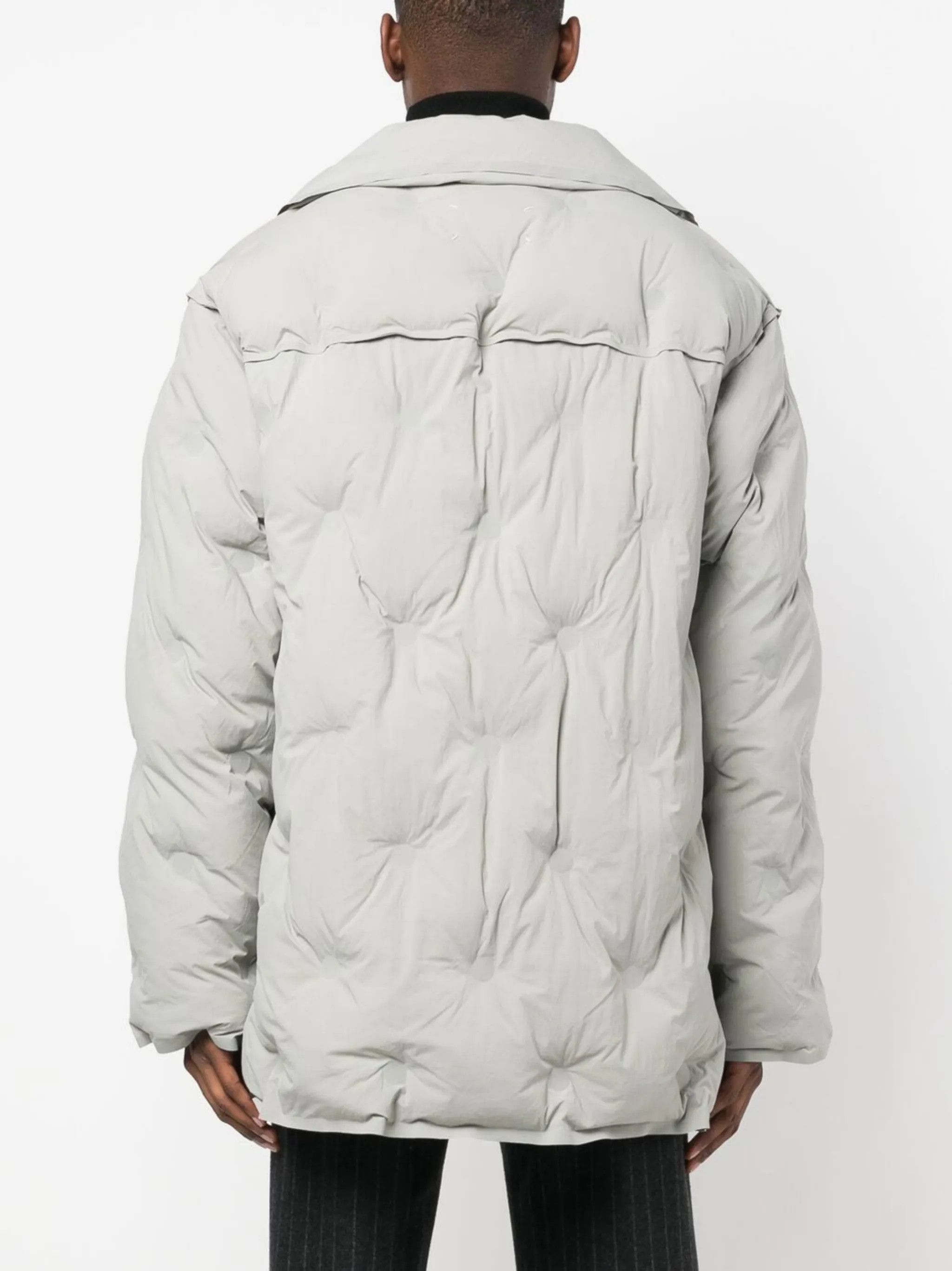 Maison Margiela o1w1db10226 Single-breasted Padded Coat in Grey Size US XL / EU 56 / 4 - 4 Thumbnail