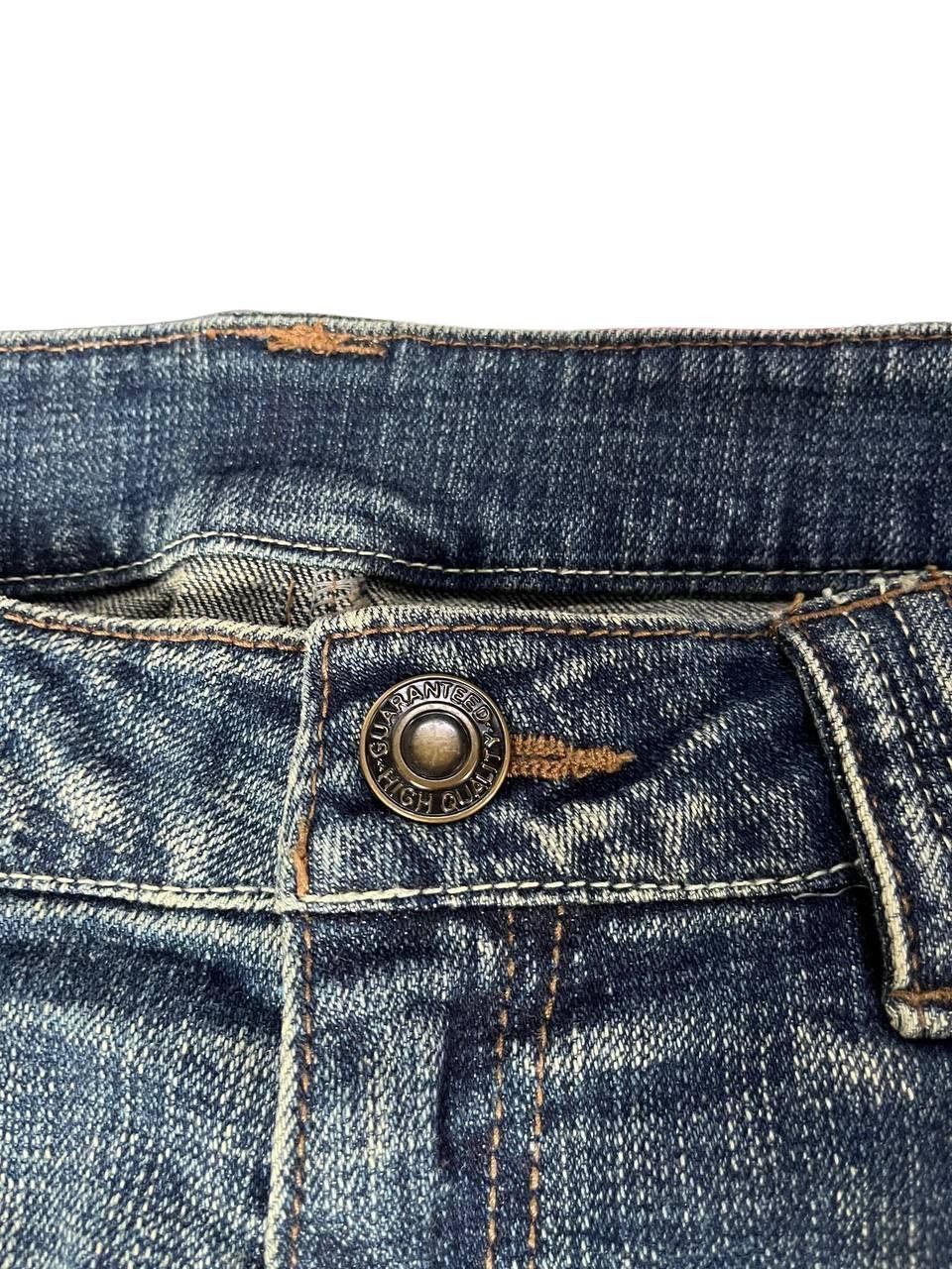 Tornado Mart Flare Jeans mud rusty pu leather pocket style multipocket Size US 33 - 8 Thumbnail