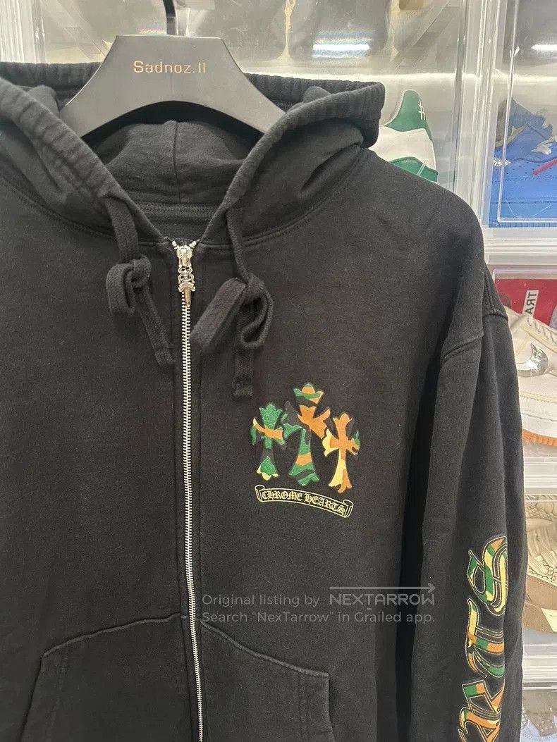 Black Chrome Hearts Zip Hoodie.
