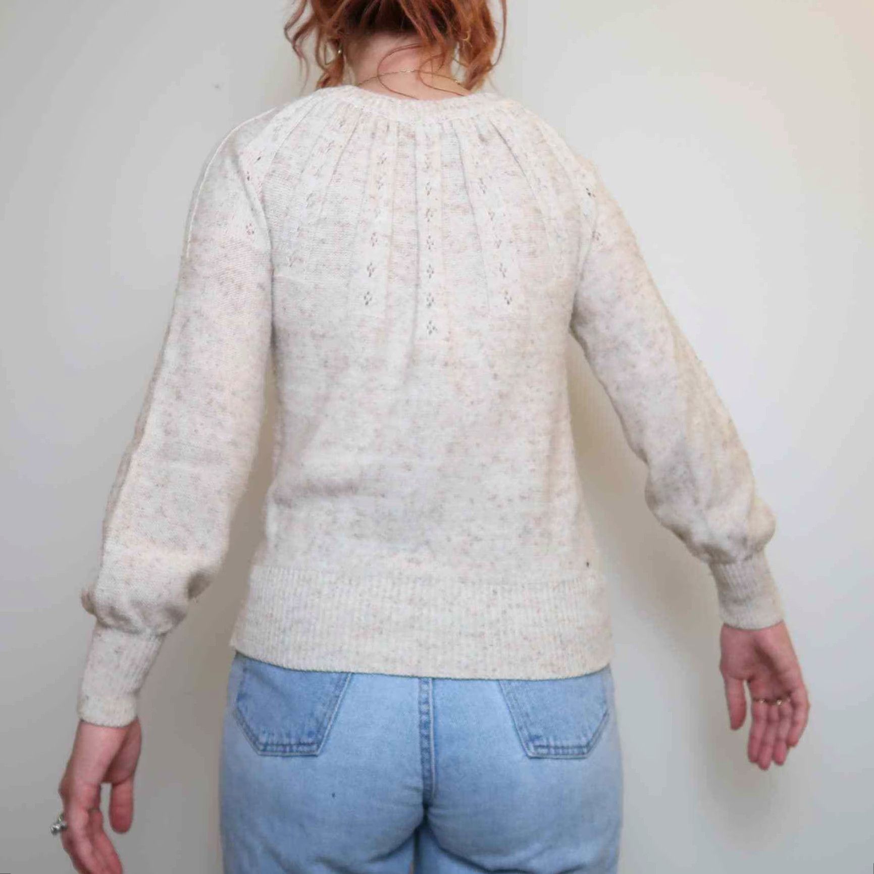 Vintage VINTAGE Genesis sweater M Cream speckled knit acrylic silk blend 80s Secretary/Geek casual Women’s Size M / US 6-8 / IT 42-44 - 7 Thumbnail