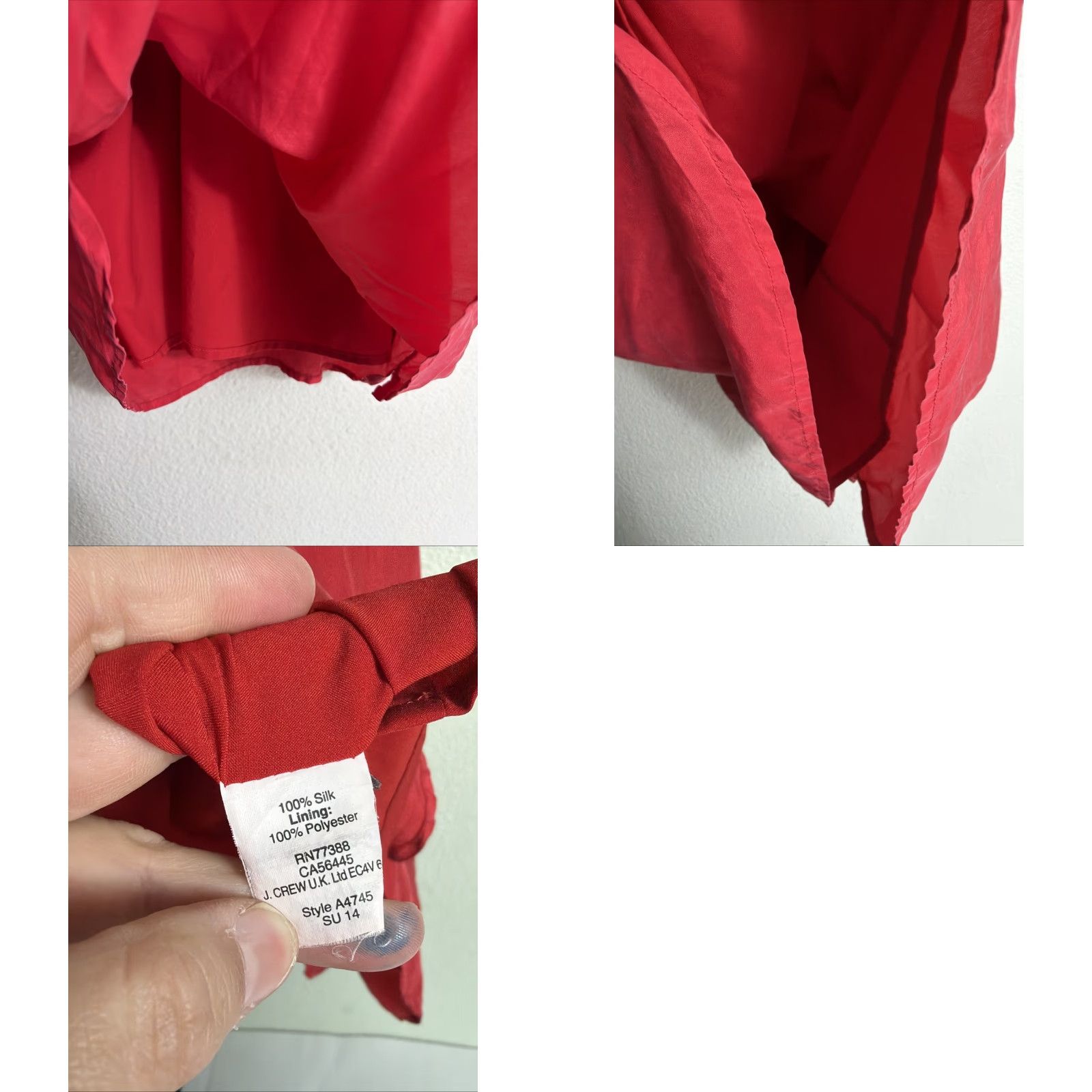 Madewell Madewell Drawstring Racerback 100% Silk Daybreak Dress Red Size 0 Womens Size XS / US 0-2 / IT 36-38 - 10 Thumbnail