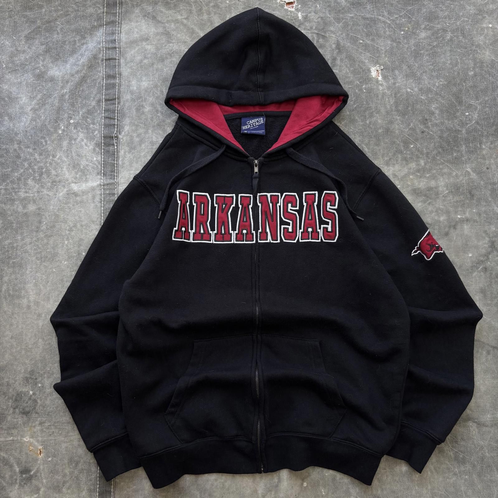 Vintage Vintage Y2K Arkansas Razorbacks Grunge Sport Full Zip Hoodie Size US M / EU 48-50 / 2 - 1 Thumbnail