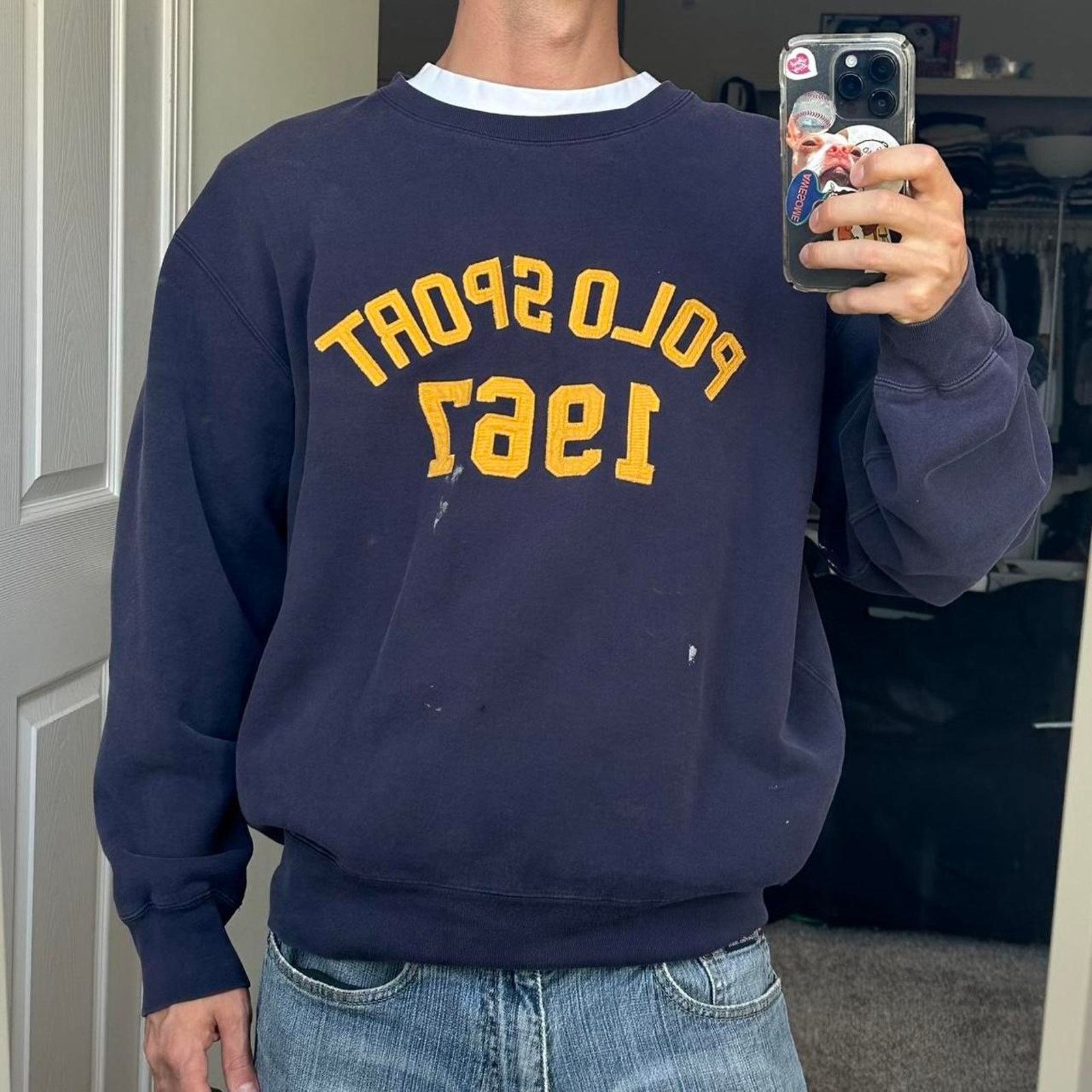 Vintage 90s Polo Ralph Lauren Sport Varsity Crewneck
