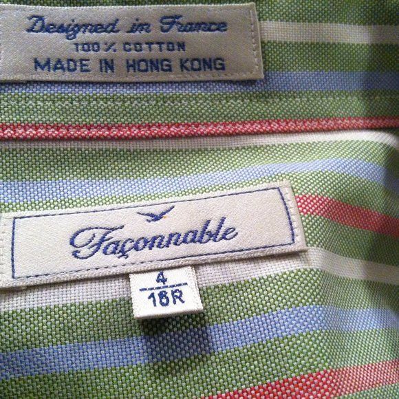 Faconnable FACONNABLE MENS GREEN COTTON CASUAL SHIRT SIZE: 16R Size US L / EU 52-54 / 3 - 8 Thumbnail