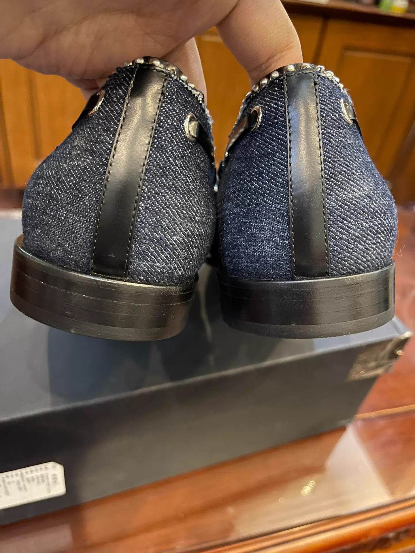 Giuseppe Zanotti GZ Denim & Leather Loafers 41 (New With Box) Size US 8 / EU 41 - 3 Thumbnail