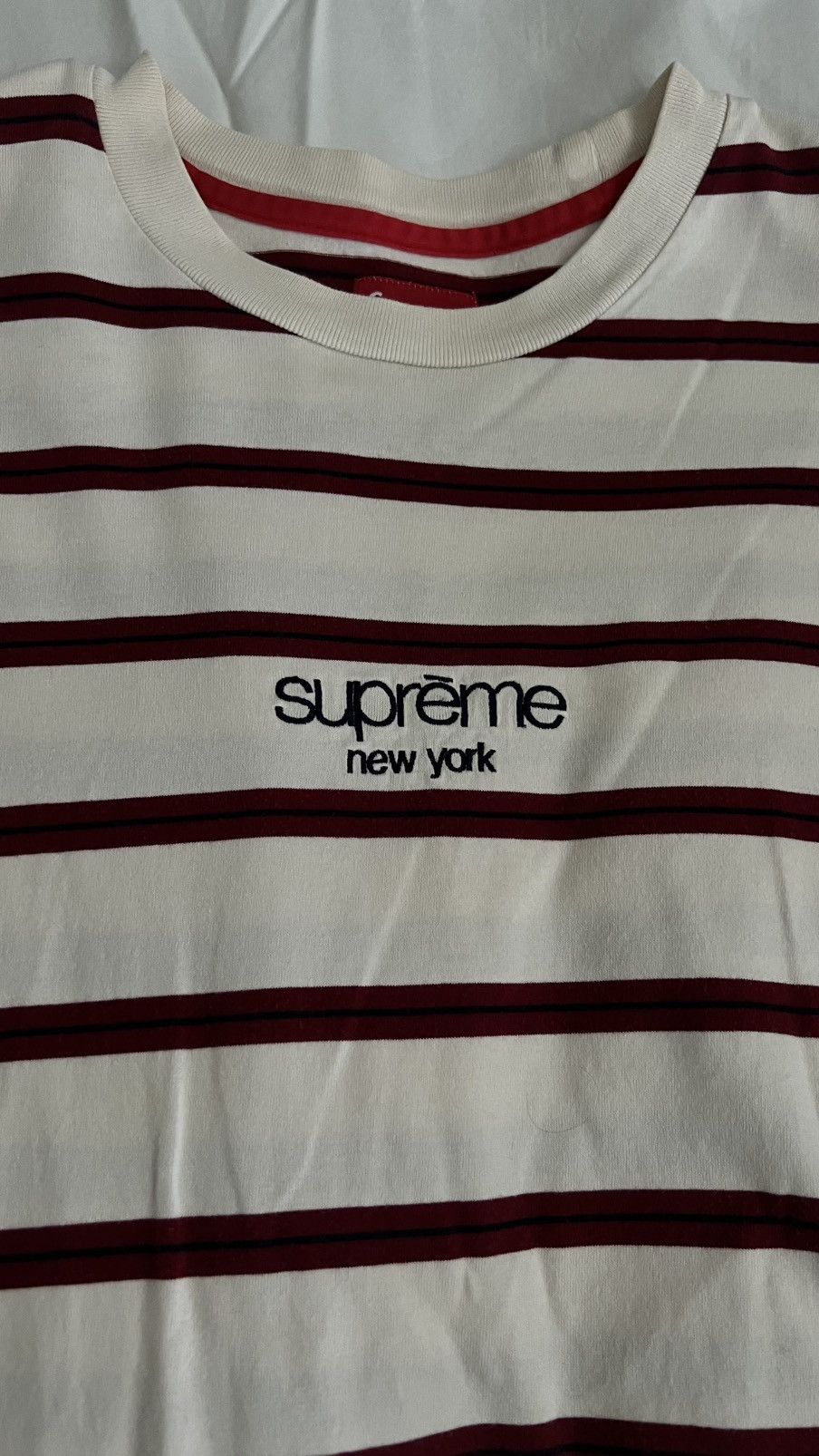 Supreme Supreme Classic Logo Striped L/S Shirt Size US L / EU 52-54 / 3 - 2 Thumbnail