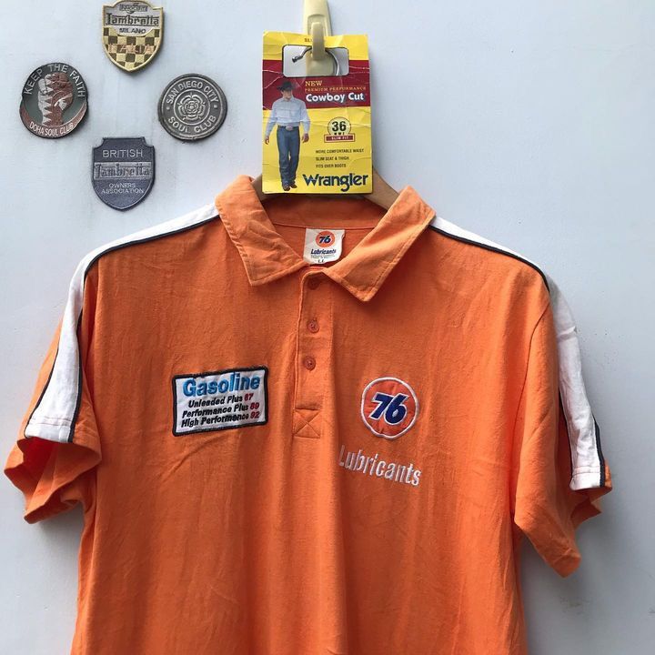 Vintage 76 Lubricants oil gasoline Iconic Polo Shirt Motor scooter Size US L / EU 52-54 / 3 - 2 Thumbnail