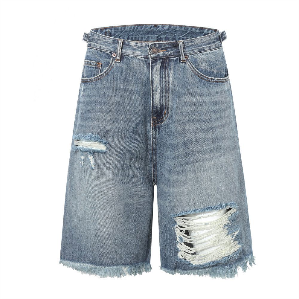 Vintage American Retro Distressed Straight Shorts with Whiskering Size US 32 / EU 48 - 1 Thumbnail