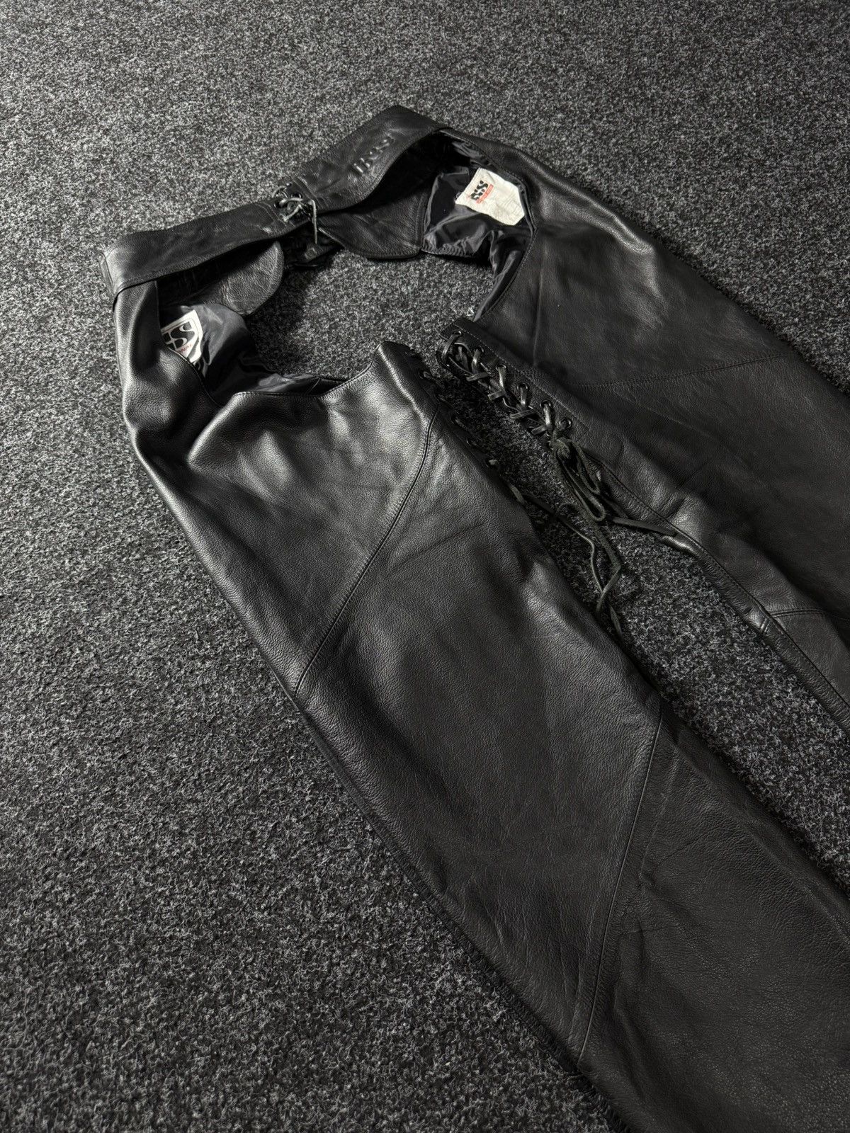 Leather Vintage 90s IXS 1990's Leather Moto Racing pants Chaps Size US 32 / EU 48 - 10 Thumbnail