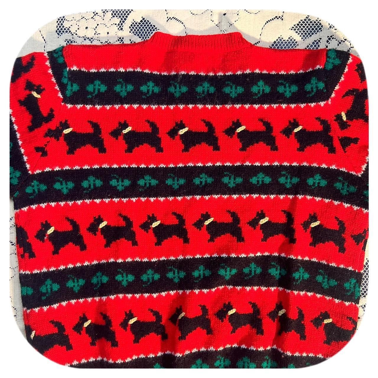 Lord & Taylor VTG 80s Handmade Wool Scottie Dog Sweater Lord & Taylor Size L / US 10 / IT 46 - 8 Thumbnail