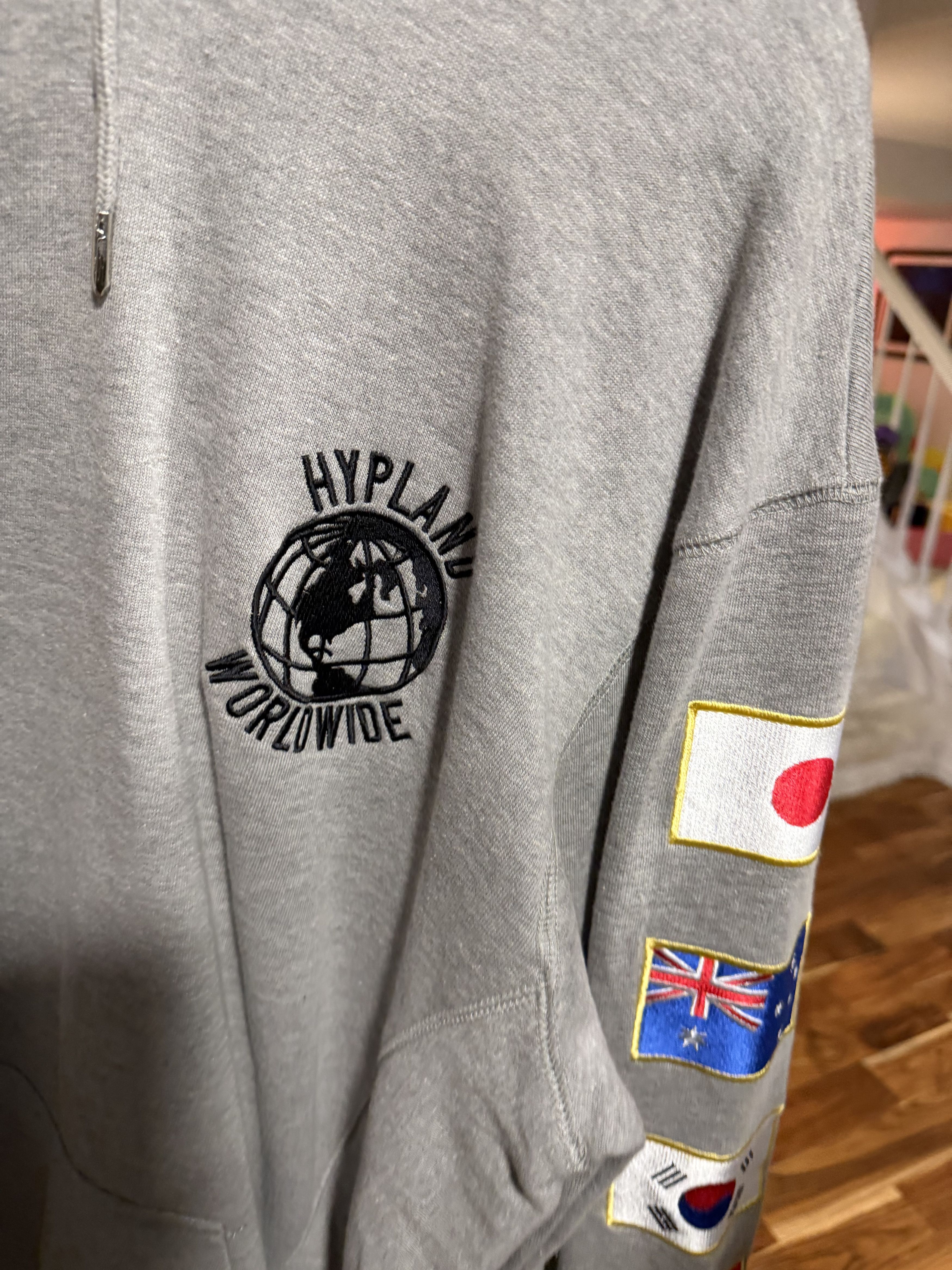 Hypland Hypland Worldwide Flag Hoodie – Grey – Size XL Size US XL / EU 56 / 4 - 5 Thumbnail