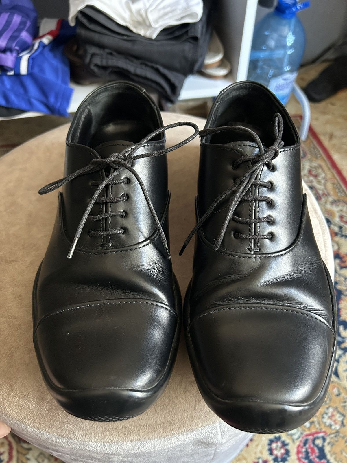 Prada leather Archive Black LowTop Shoes Tech Minimal Style