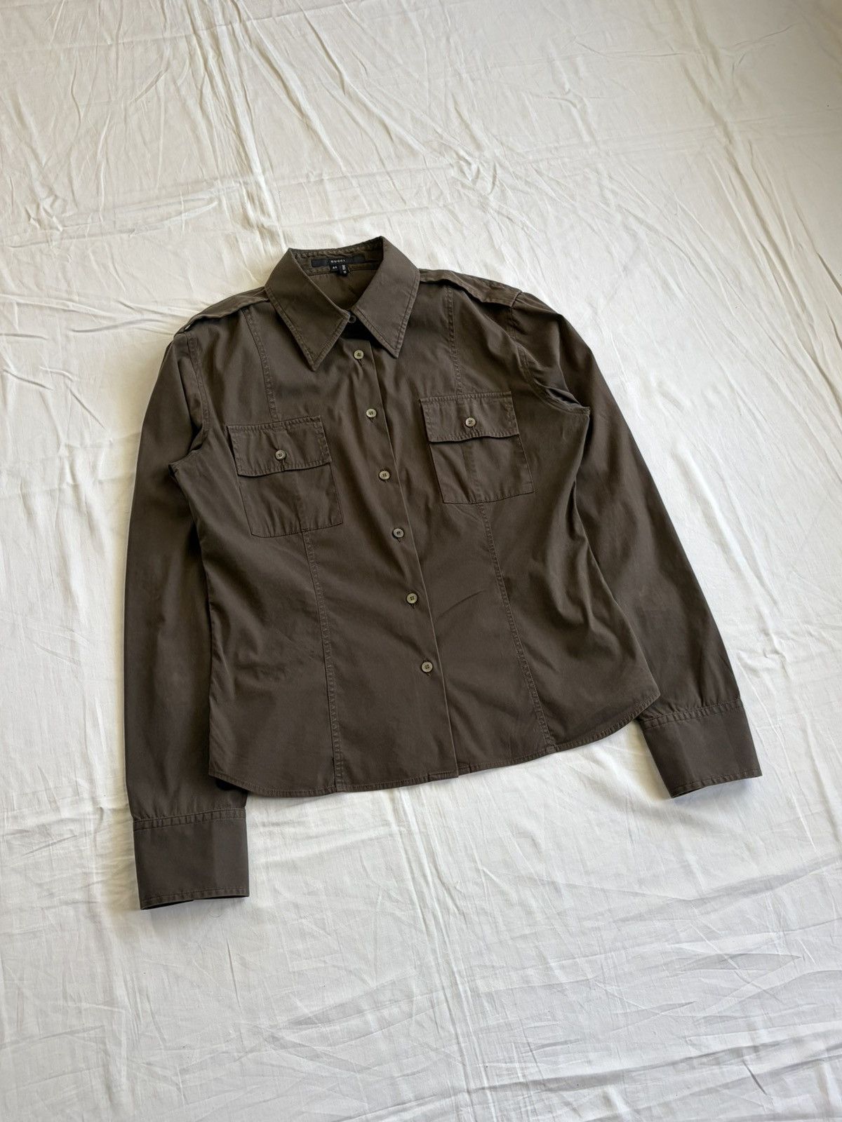 Gucci Gucci by Tom Ford 2001 military uniform shirt Size L / US 10 / IT 46 - 1 Thumbnail