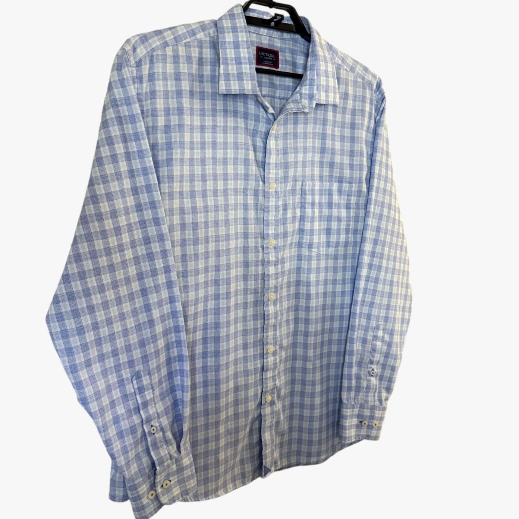 UNTUCKit UNTUCKit Riverland Plaid Shirt Blue Men's XL Button-Up Long-Sleeve 100% Cotton Shirt Button-Up Mens XL Plaid City Classic Preppy All Seasons Pockets Size US XL / EU 56 / 4 - 3 Thumbnail