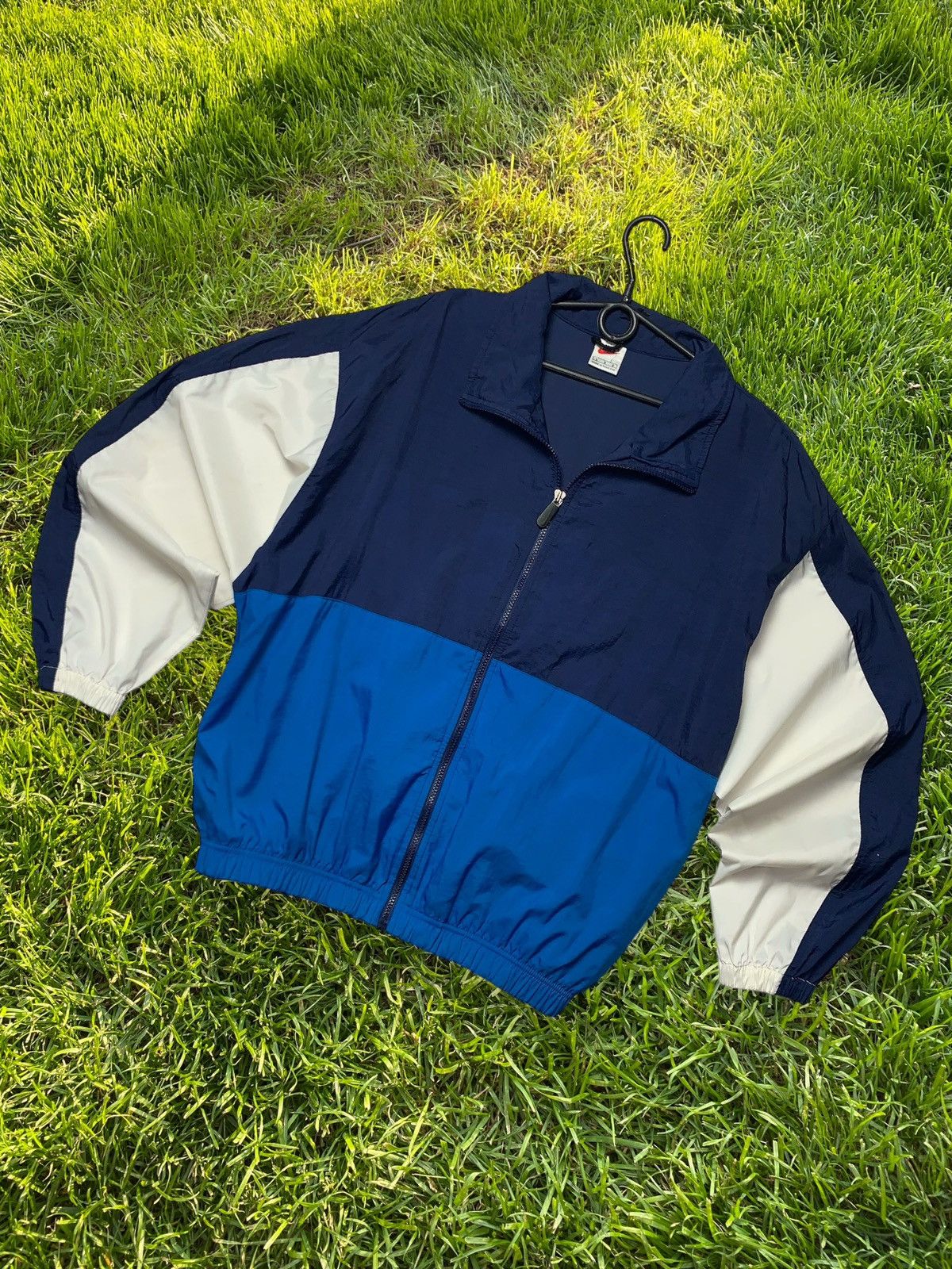 image of Nike Big Logo Track Jacket Size L Swoosh in Blue, Men's