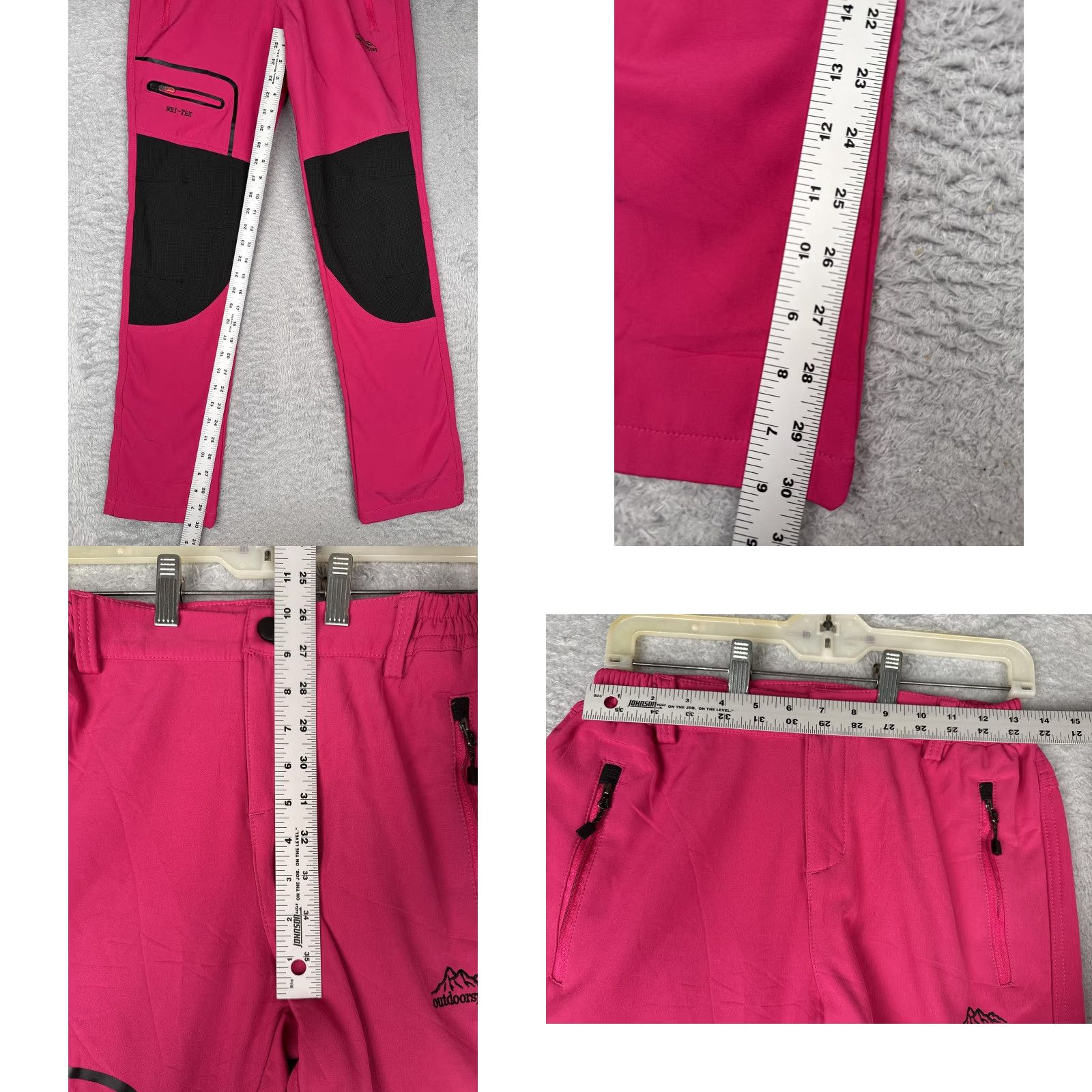 Pinko Outdoorsport Pants Womens Small Pink Hiking Softshell WEI-TEX Knee Reinforced Size 28" / US 6 / IT 42 - 8 Thumbnail