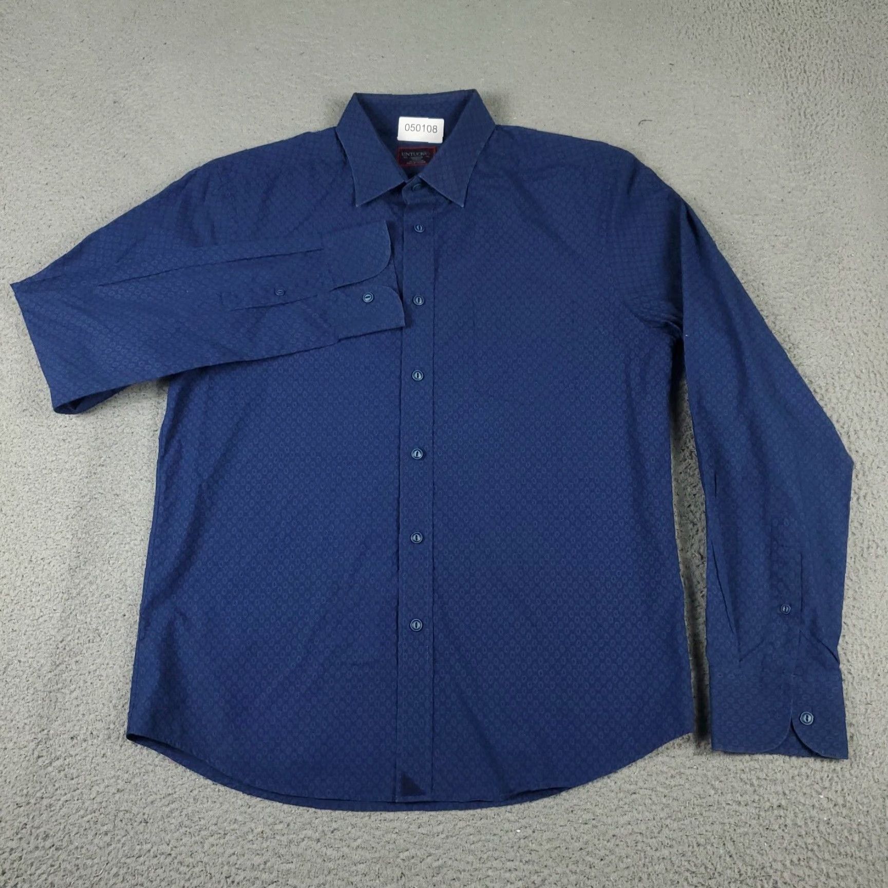 UNTUCKit UNTUCKit Blue Geometric Button-Up Shirt Men's Medium Long Sleeve Slim Fit Size US M / EU 48-50 / 2 - 2 Thumbnail