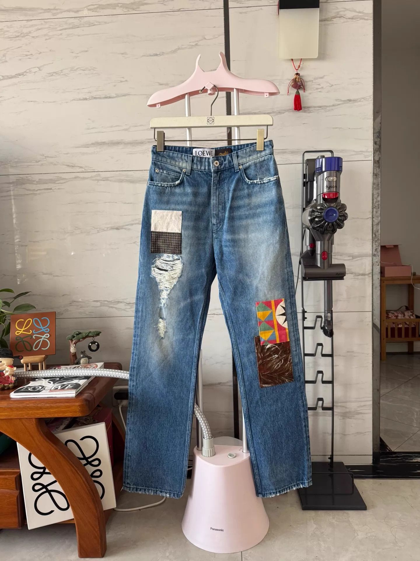 Loewe LOEWE SS25 Distressed Straight Denim Pants Men's Size US 30 / EU 46 - 1 Thumbnail