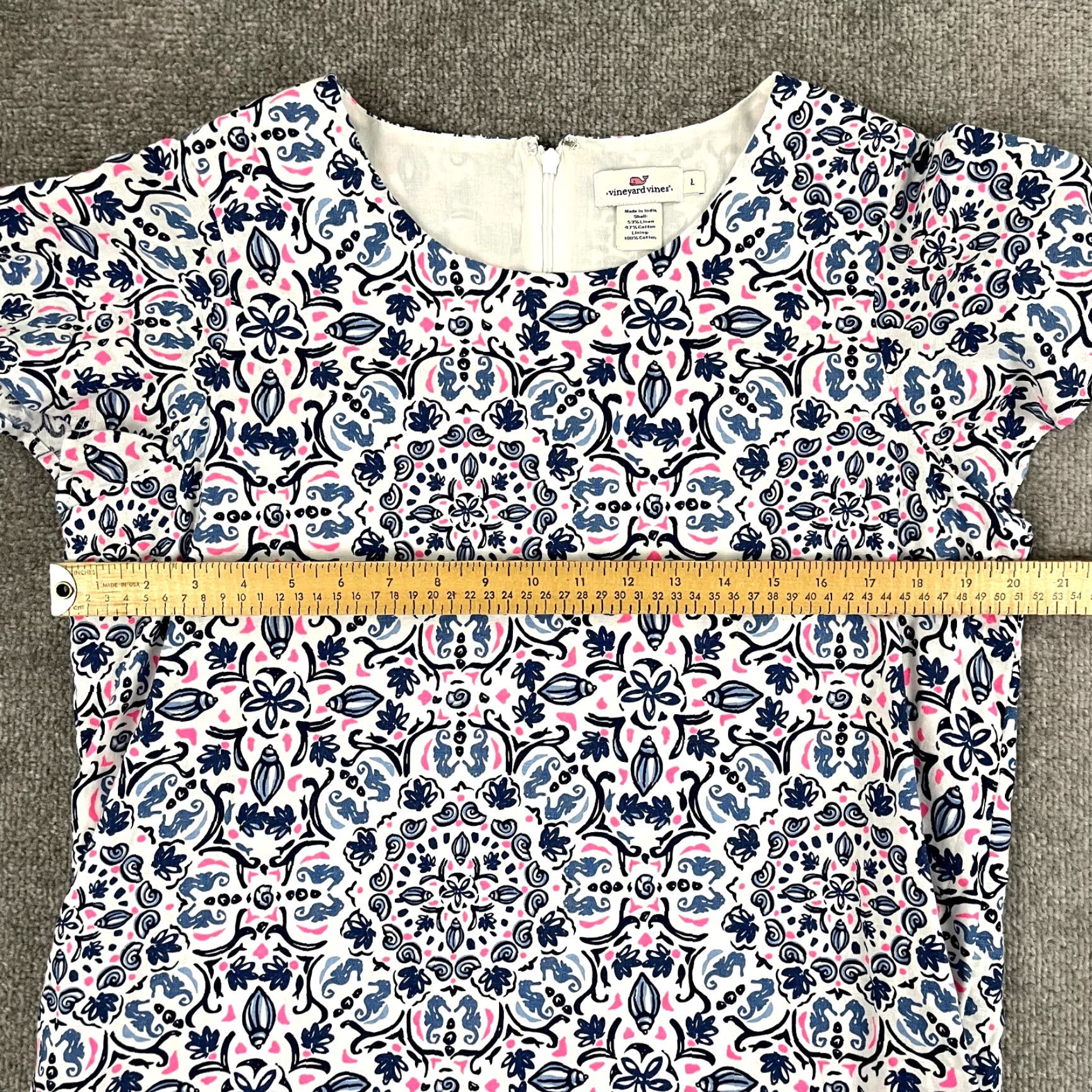 Vineyard Vines Vineyard Vines Women's Dress Large Abstract Shell Seahorse Linen Blend Beach Casual Party Summer Size L / US 10 / IT 46 - 4 Thumbnail