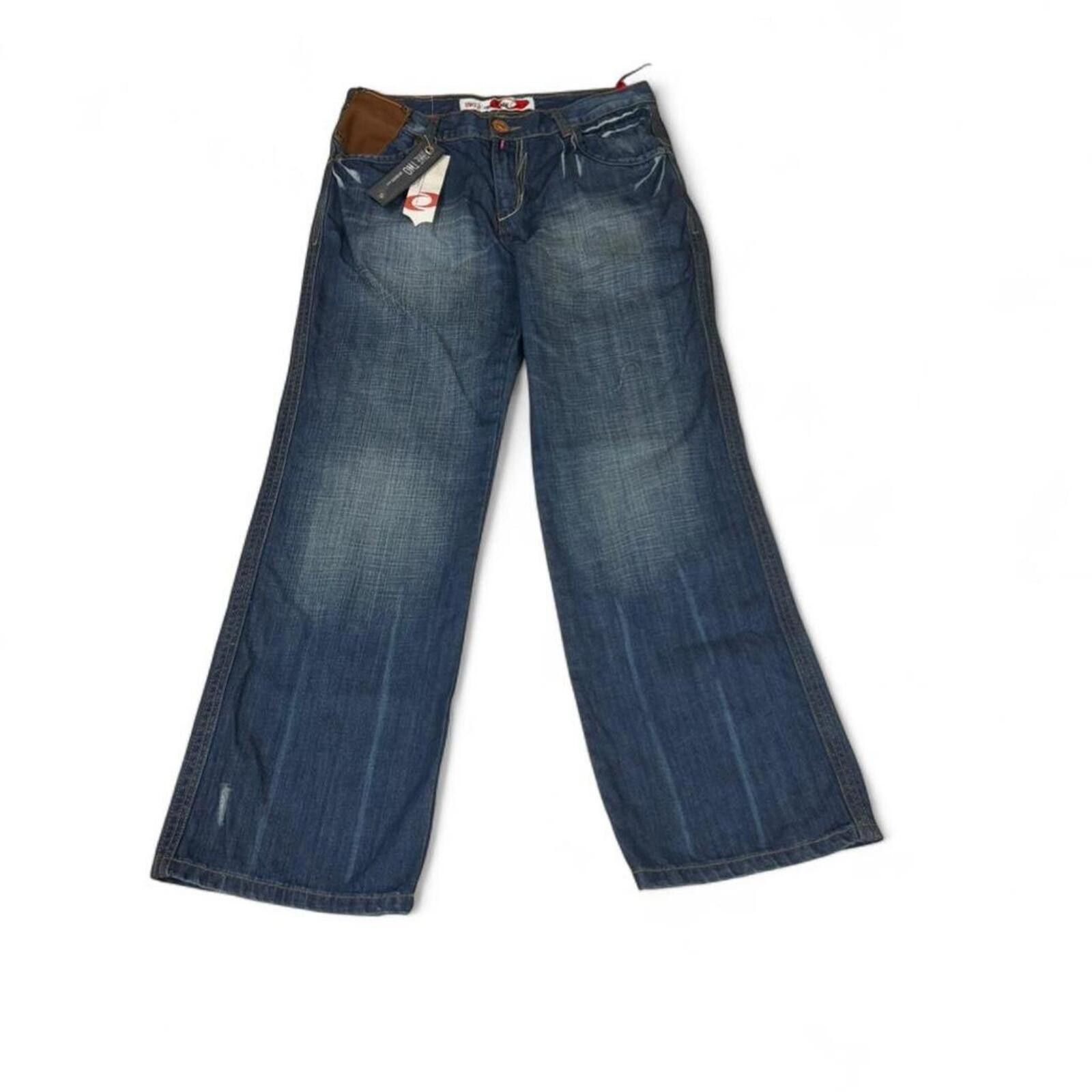 True Religion Y2K Style TAKE two Designer Jeans Embroidered Back Pockets Size US 35 - 2 Thumbnail