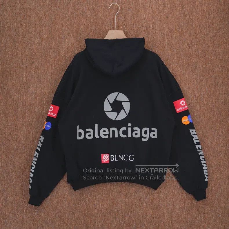Balenciaga Balenciaga Letter Logo Pattern Printed Hooded Sweatshirt Size US S / EU 44-46 / 1 - 2 Thumbnail