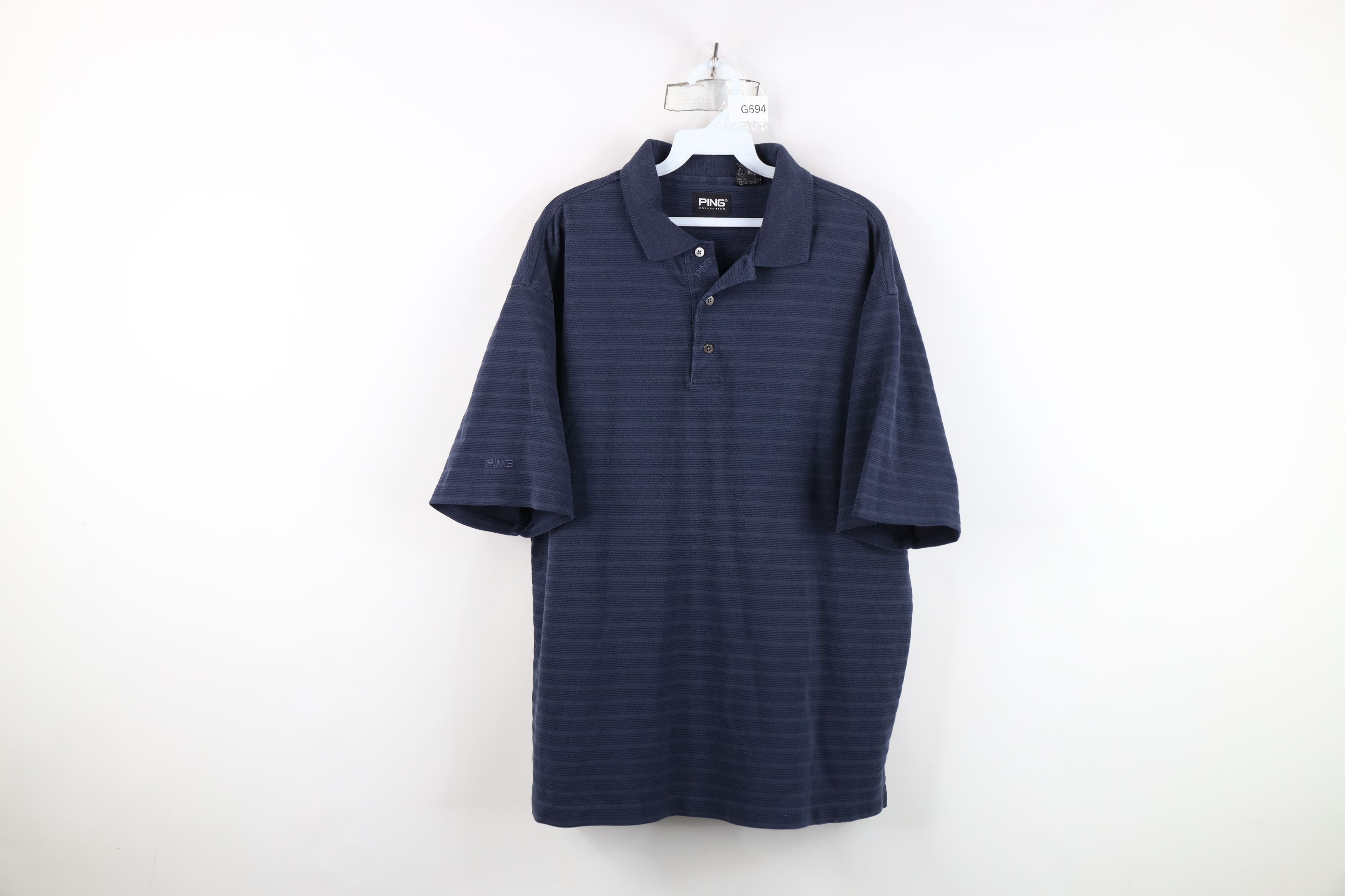 PING Vintage 90s Y2K Ping Golf Spell Ribbed Golfing Polo Shirt Size US L / EU 52-54 / 3 - 1 Thumbnail