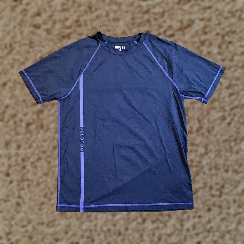 Rhone Rhone Shirt Mens Medium Blue Peloton Performance Short Sleeve Stretch Workout Shirt Size US M / EU 48-50 / 2 - 1 Thumbnail