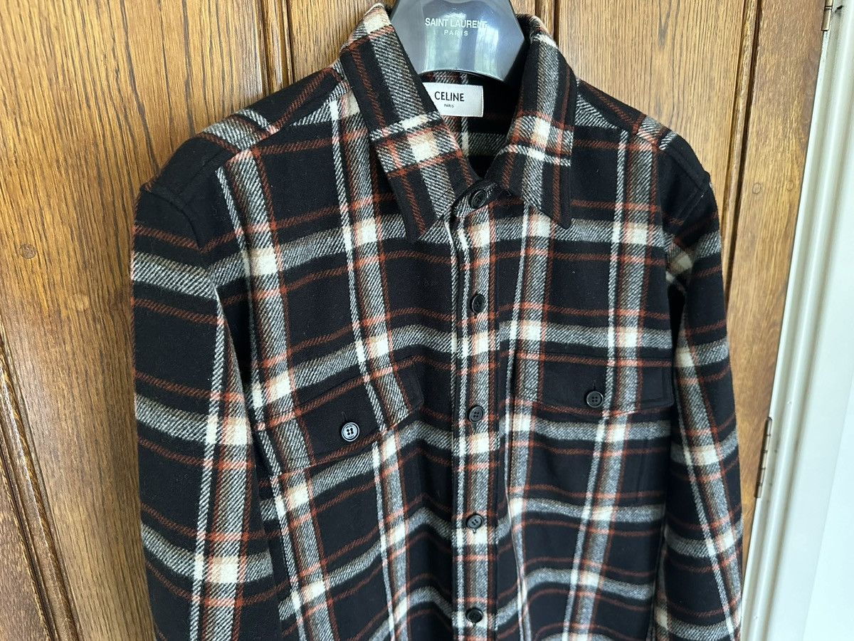 Celine × Hedi Slimane Celine black red white flannel shirt jacket 39 like new Hedi Size US L / EU 52-54 / 3 - 15 Thumbnail
