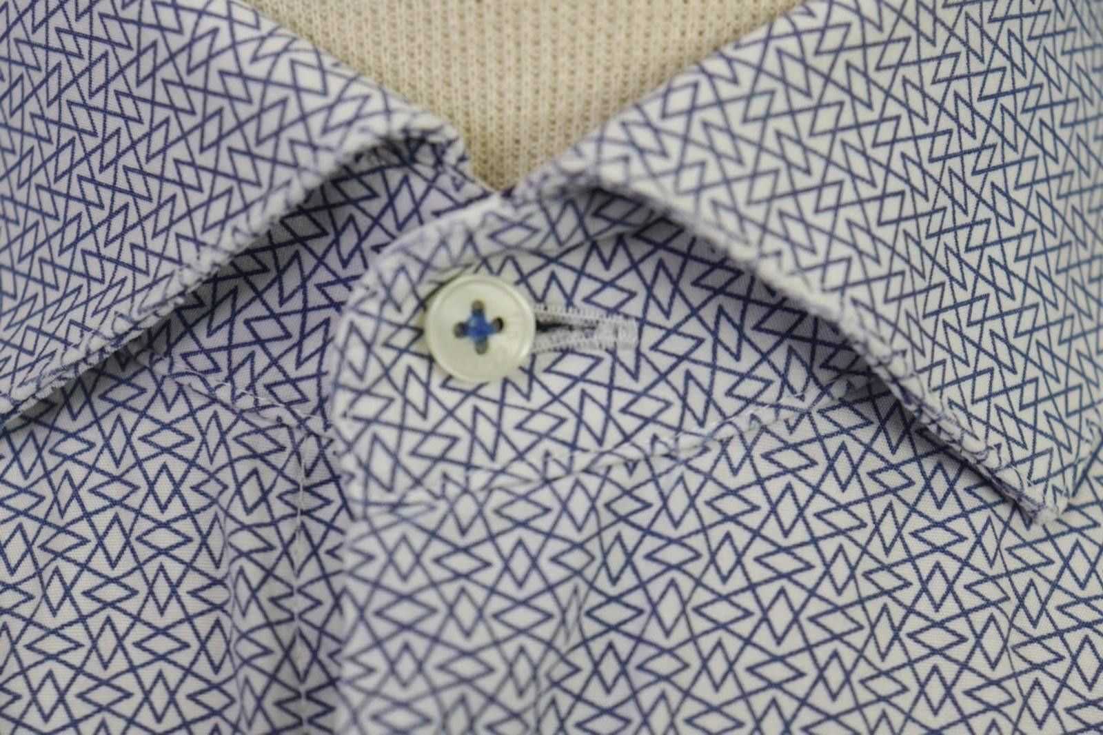 Ted Baker Ted Baker Blue Geometric 100% Cotton Shirt Size 34/35 Size 38R - 8 Thumbnail